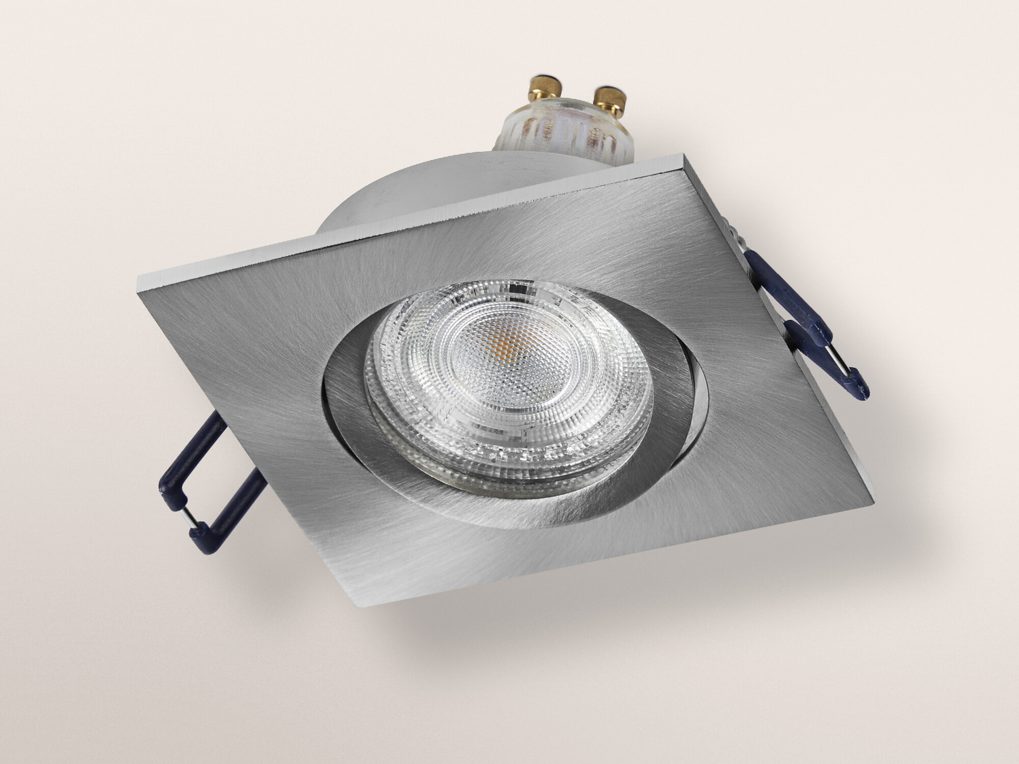 OSRAM LED-Einbauleuchte, GU10, 4,5W, 2700K, 400lm, warmweiß, IP20, Satin-Nickel, 3er Set