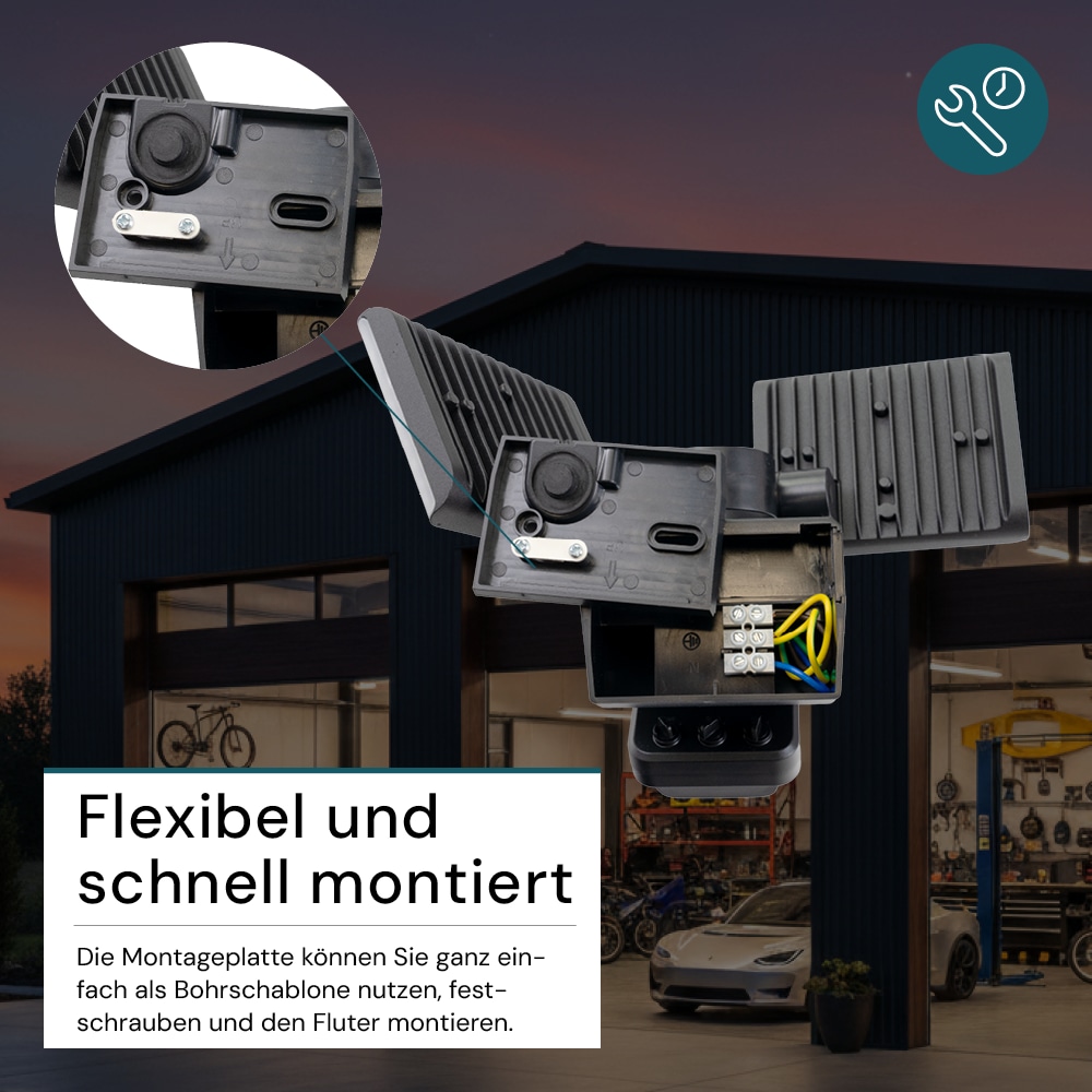 LUXULA LED-Fluter LX400192, mit BM, 2-köpfig, 2x 15 W, 3200 lm, 4000 K LUXULA LED-Fluter LX400192, mit BM, 2-köpfig, 2x 15 W, 3200 lm, 4000 K