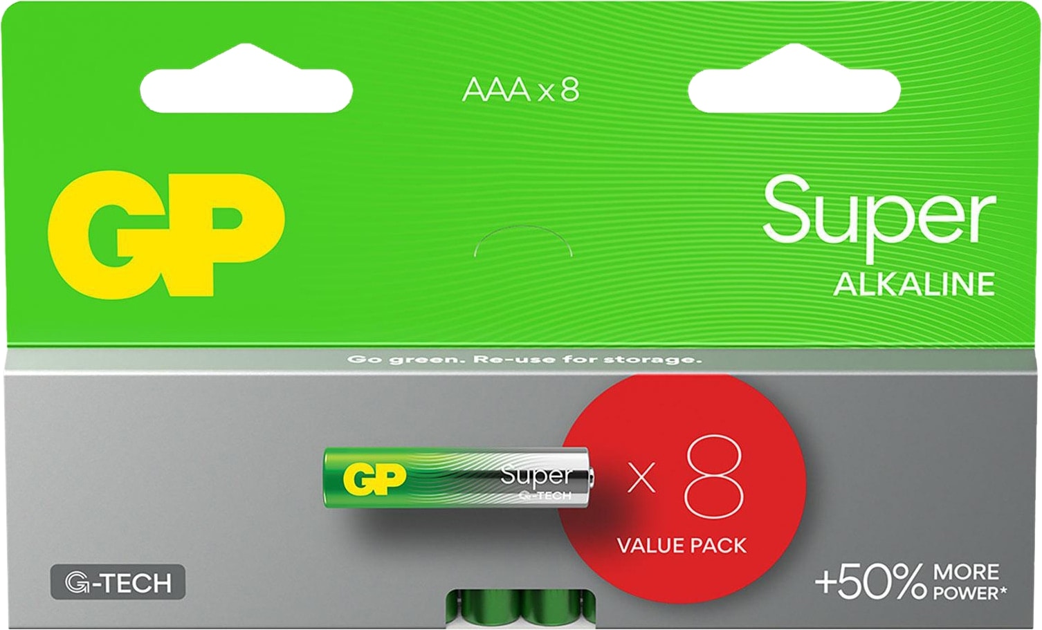 GP AAA-Batterie Alkaline Super, 1,5V, 8 Stück GP AAA-Batterie Alkaline Super, 1,5V, 8 Stück
