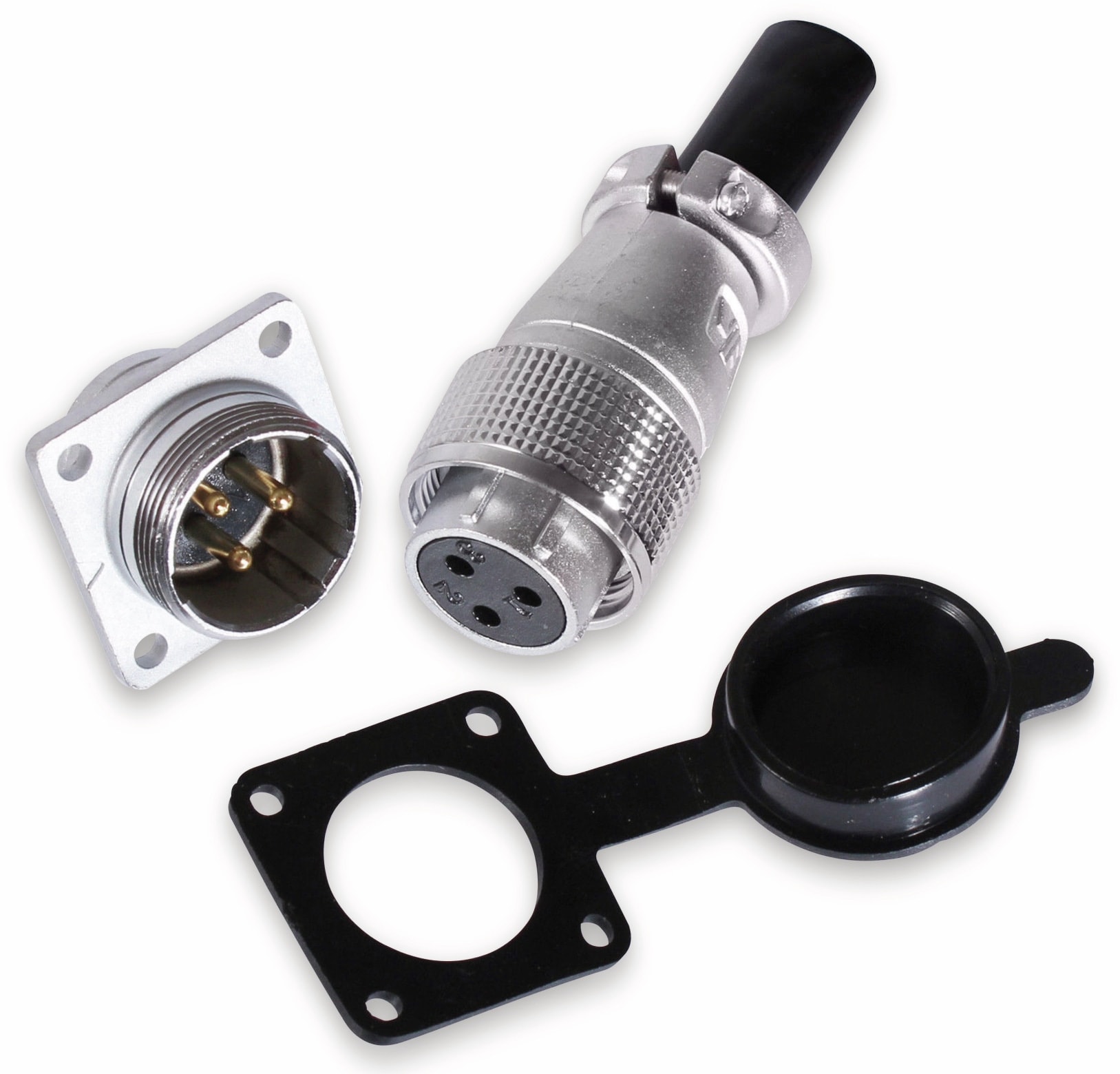 Einbaustecker-Set, 6-pol., Ø 20 mm, mit Schraubverschluss und Schutzkappe