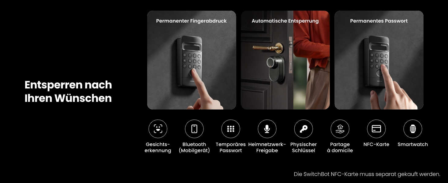 SWITCHBOT Ultra Touch Keypad Bundle, schwarz
