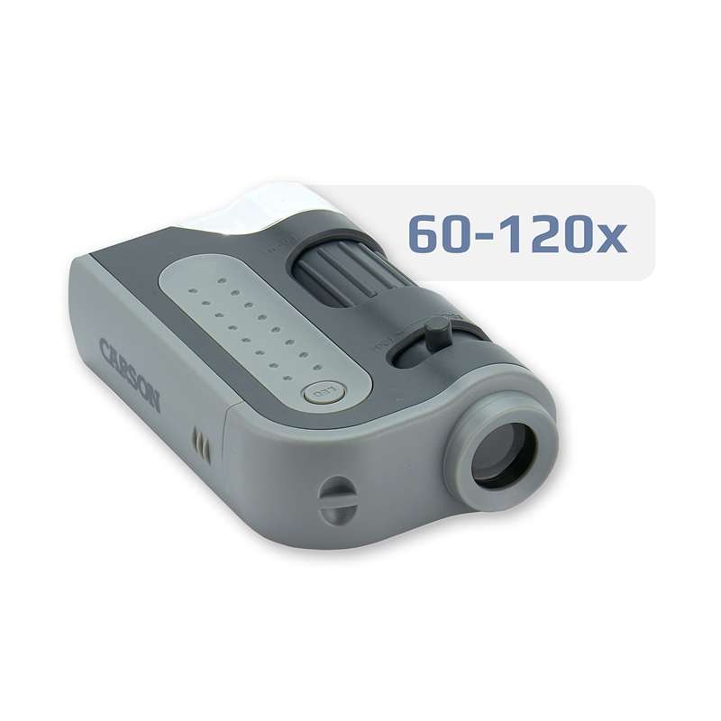 CARSON Mikroskop MicroBrite Plus 120x, Schwarz/Grau, LED-Beleuchtung