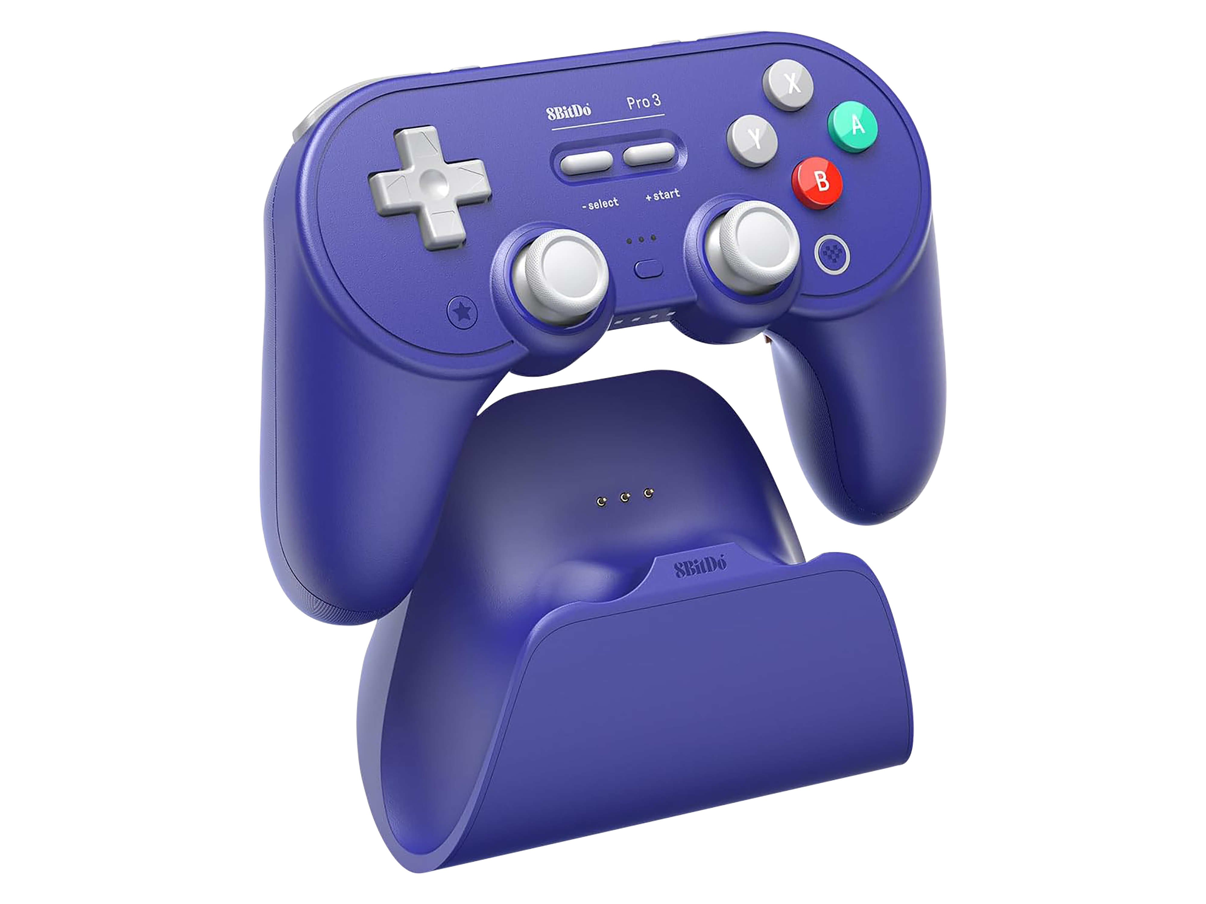 8BITDO Pro 3 Bluetooth Controller & Dock, Lila