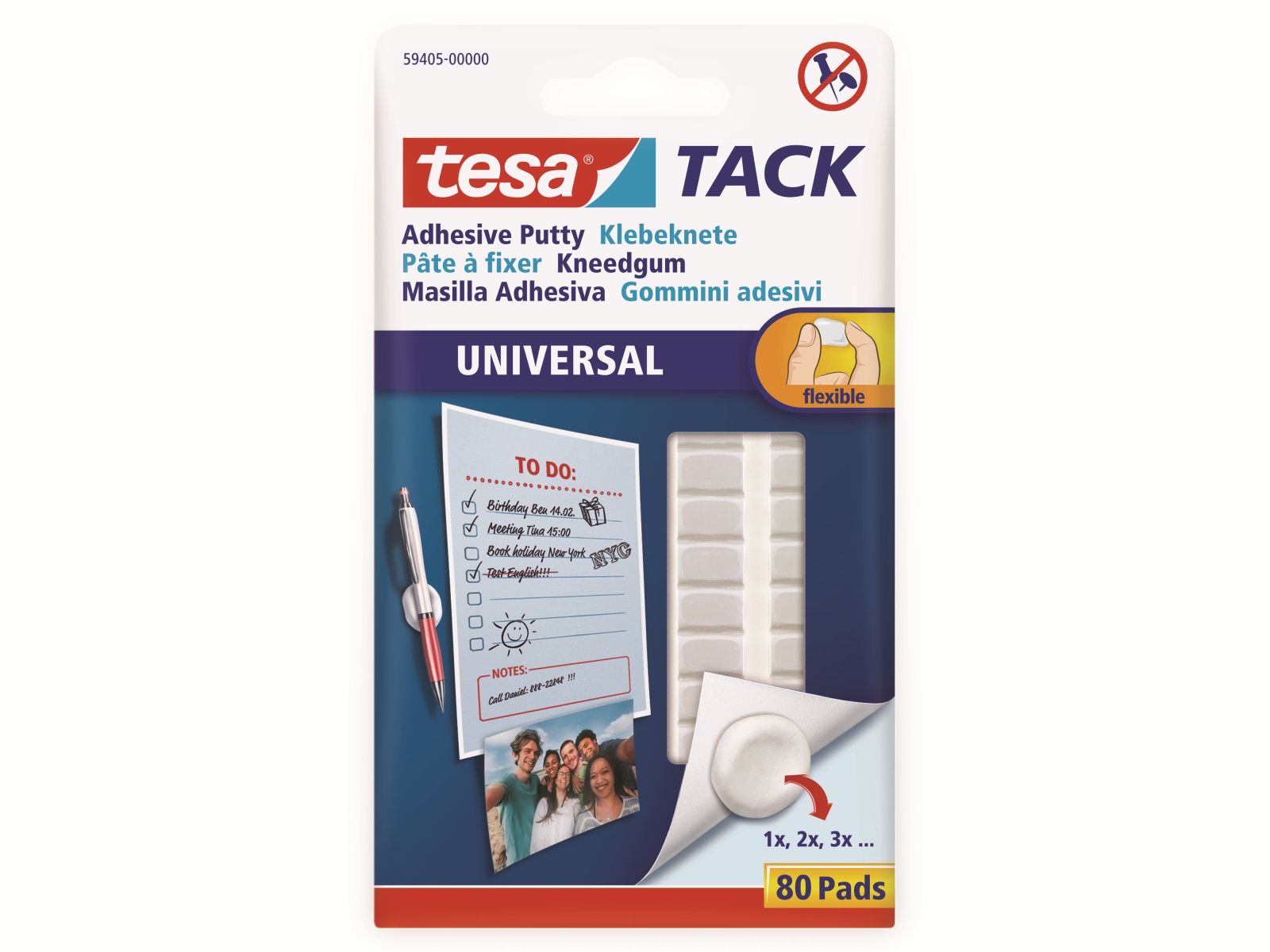 TESA Tack® Klebeknete, 80 Stück, 59405-00000-00 TESA Tack® Klebeknete, 80 Stück, 59405-00000-00