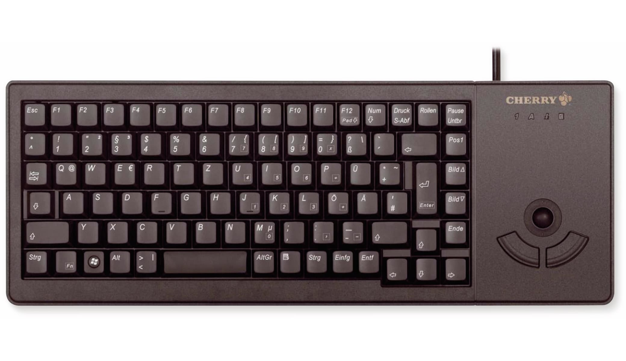 CHERRY USB-Tastatur G84-5400 XS, mit Trackball, schwarz