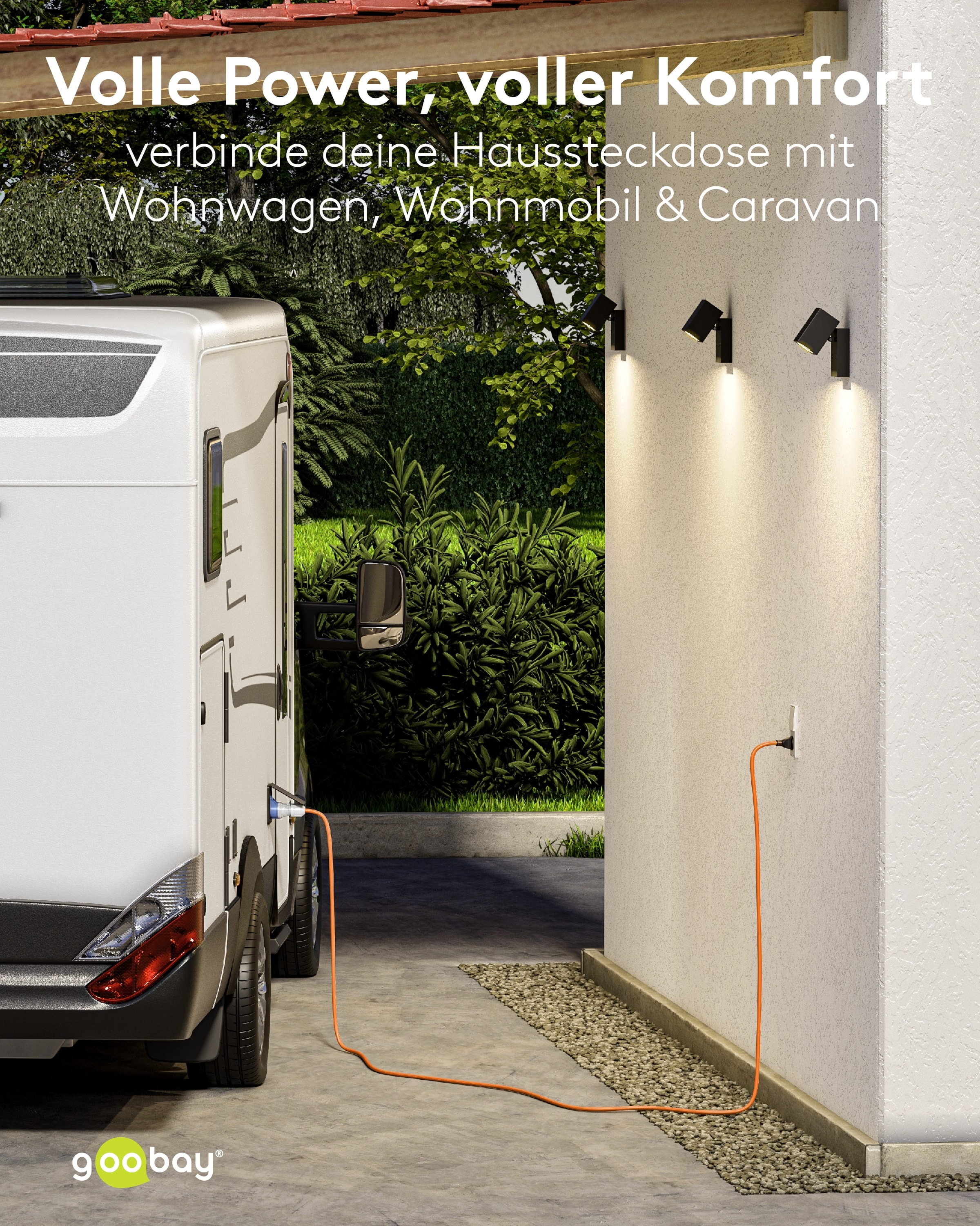 GOOBAY CEE-Adapterkabel 76219, 5 m, Stecker zu Schutzkontakt Stecker GOOBAY CEE-Adapterkabel 76219, 5 m, Stecker zu Schutzkontakt Stecker