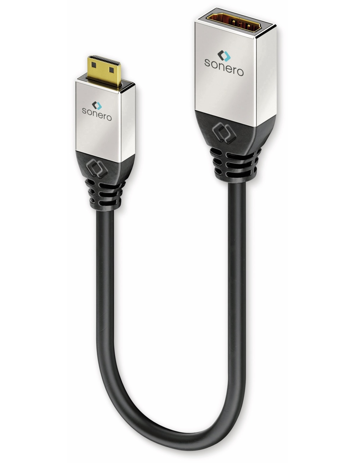 SONERO HDMI-Adapter Metallstecker, 0,25 m, mini-Stecker/Kupplung