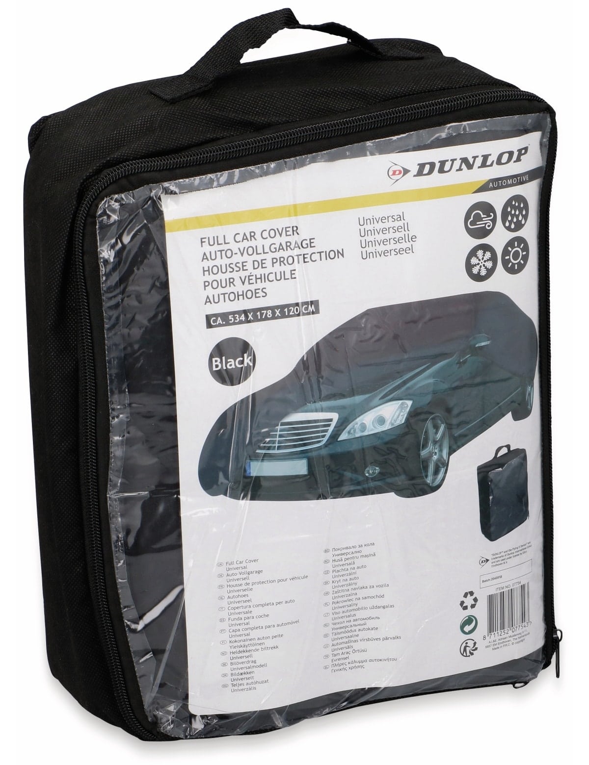 DUNLOP Auto-Vollgarage Universal, 534x178x120 cm, schwarz