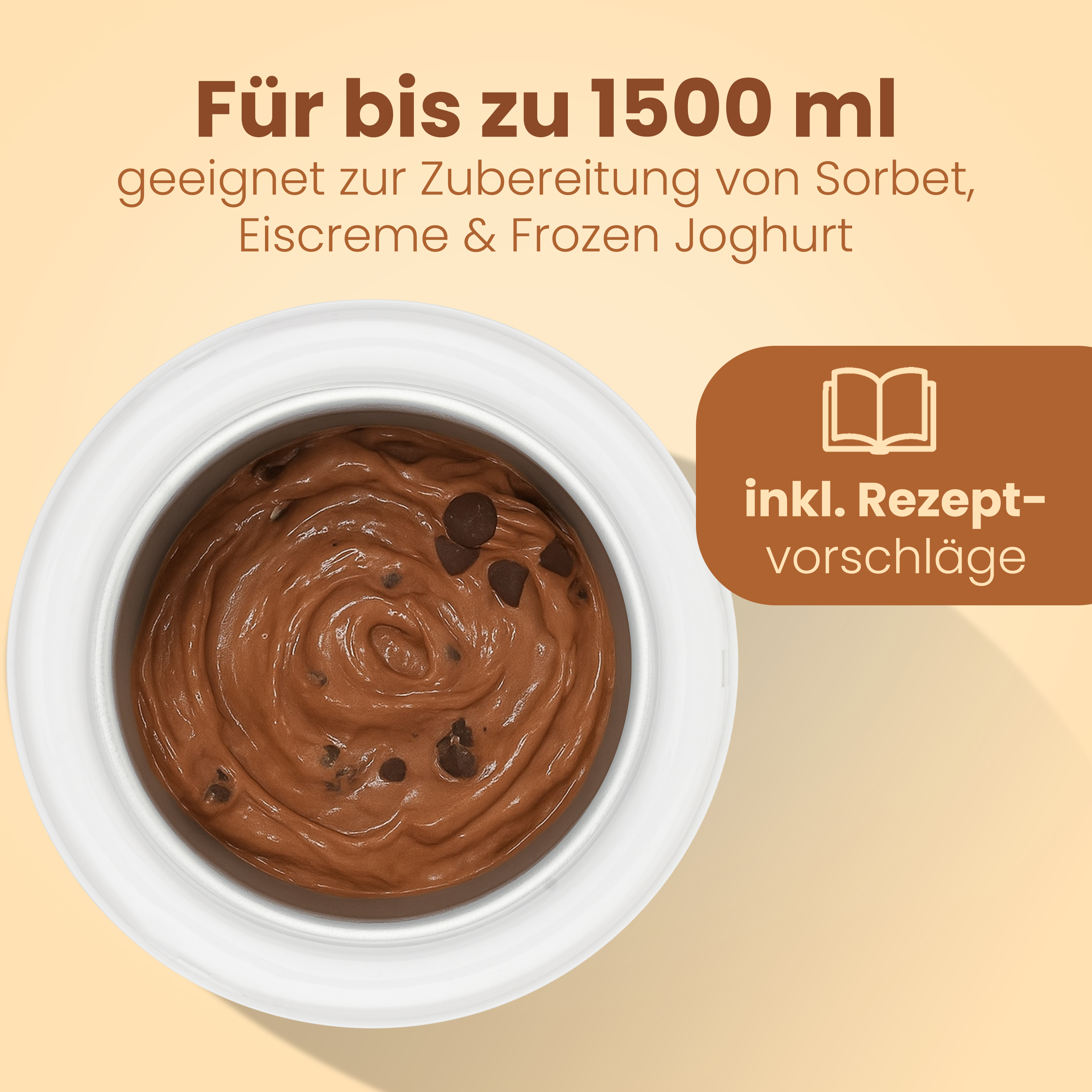 CLATRONIC Eismaschine ICM 3764, 1,5L, mit Kältespeicher, inkl. Rezepten