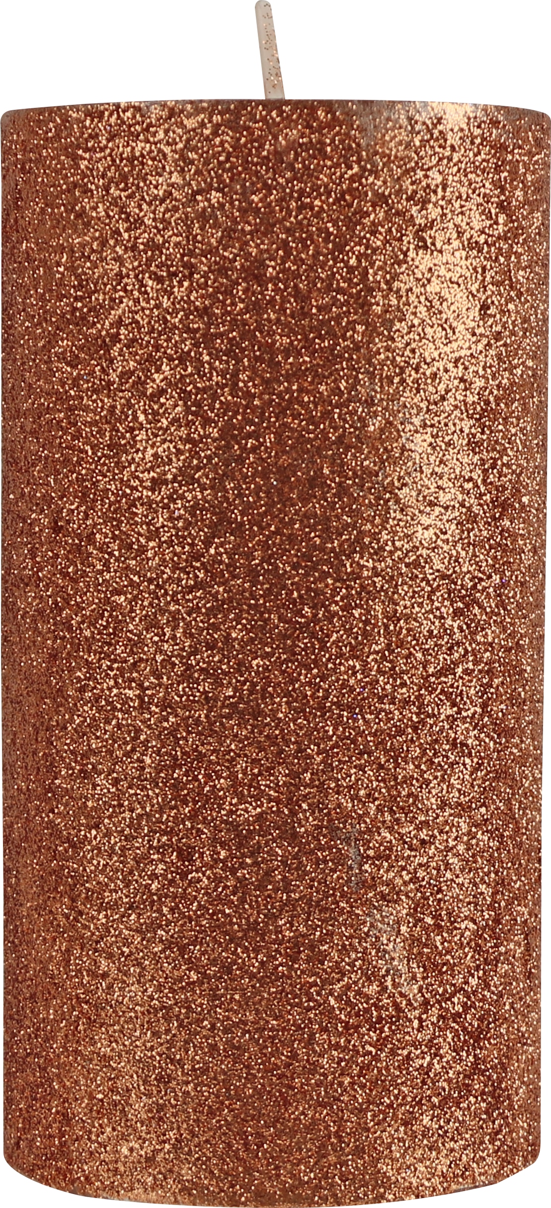 WIEDEMANN Flachkopfkerze Glitter, rosegold, 68x130 mm WIEDEMANN Flachkopfkerze Glitter, rosegold, 68x130 mm