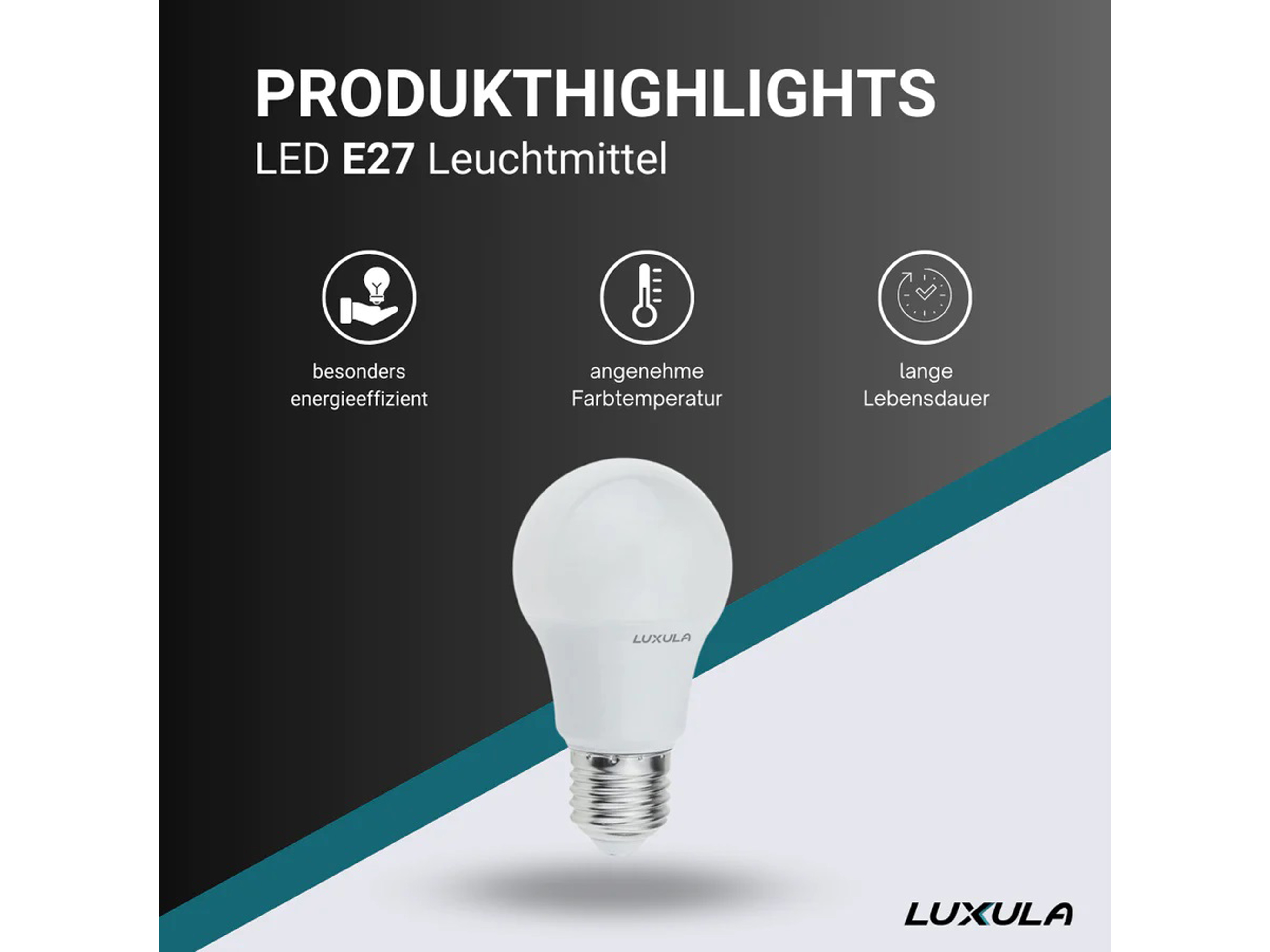 LUXULA LED-Lampe, Tropfenform, E27, EEK: F, 9W, 835lm, 2700K
