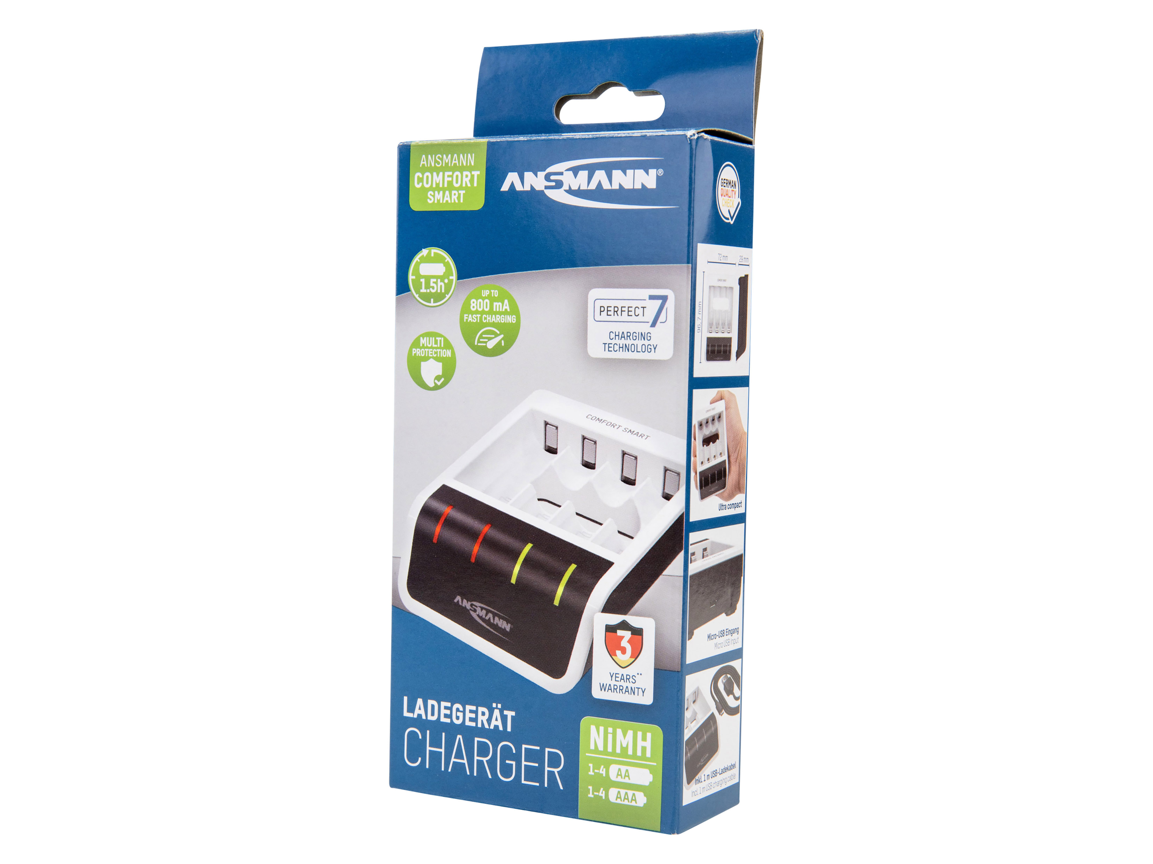 ANSMANN Ladegerät Comfort Smart, mit USB-Eingang