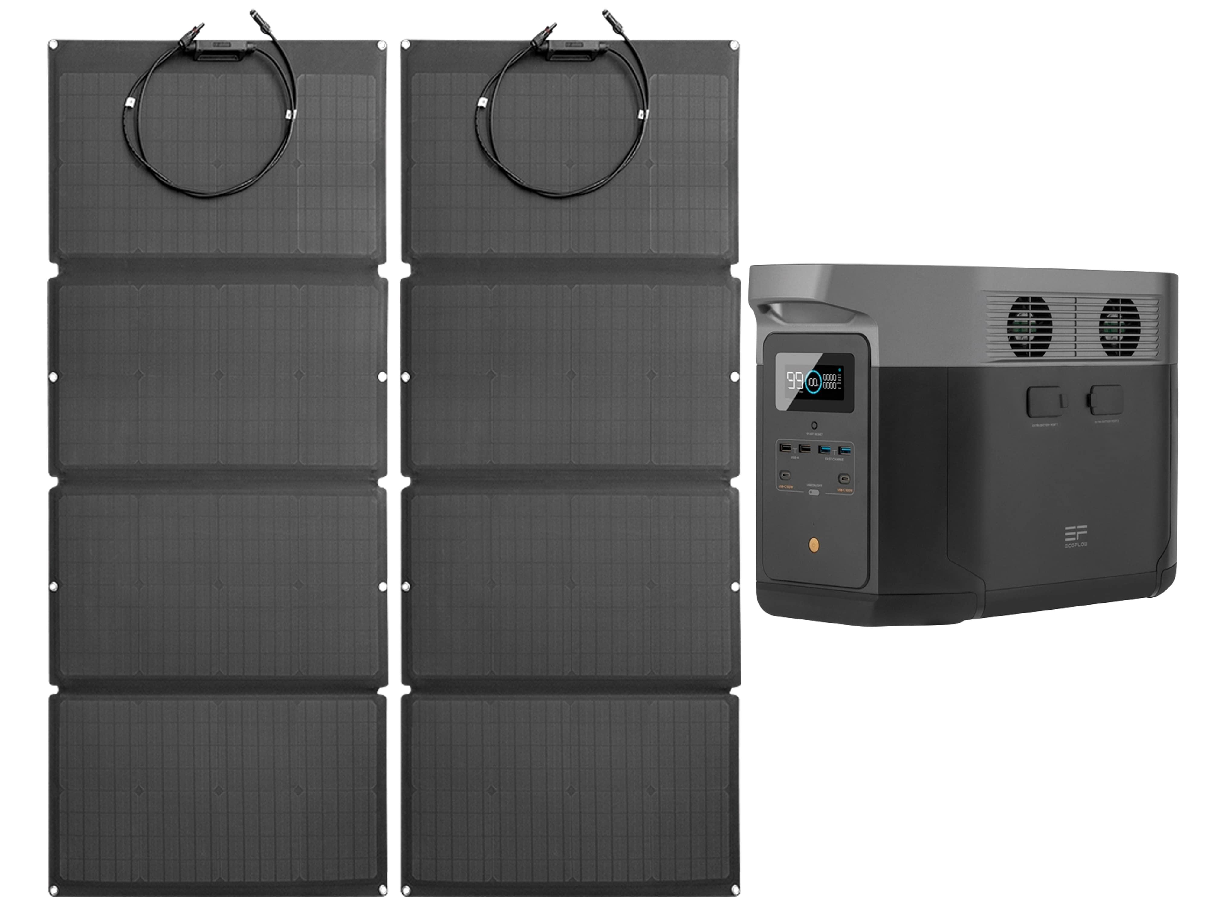 ECOFLOW Powerstation-Set Delta Max 2000 W + 2x 160 W Solarmodul 