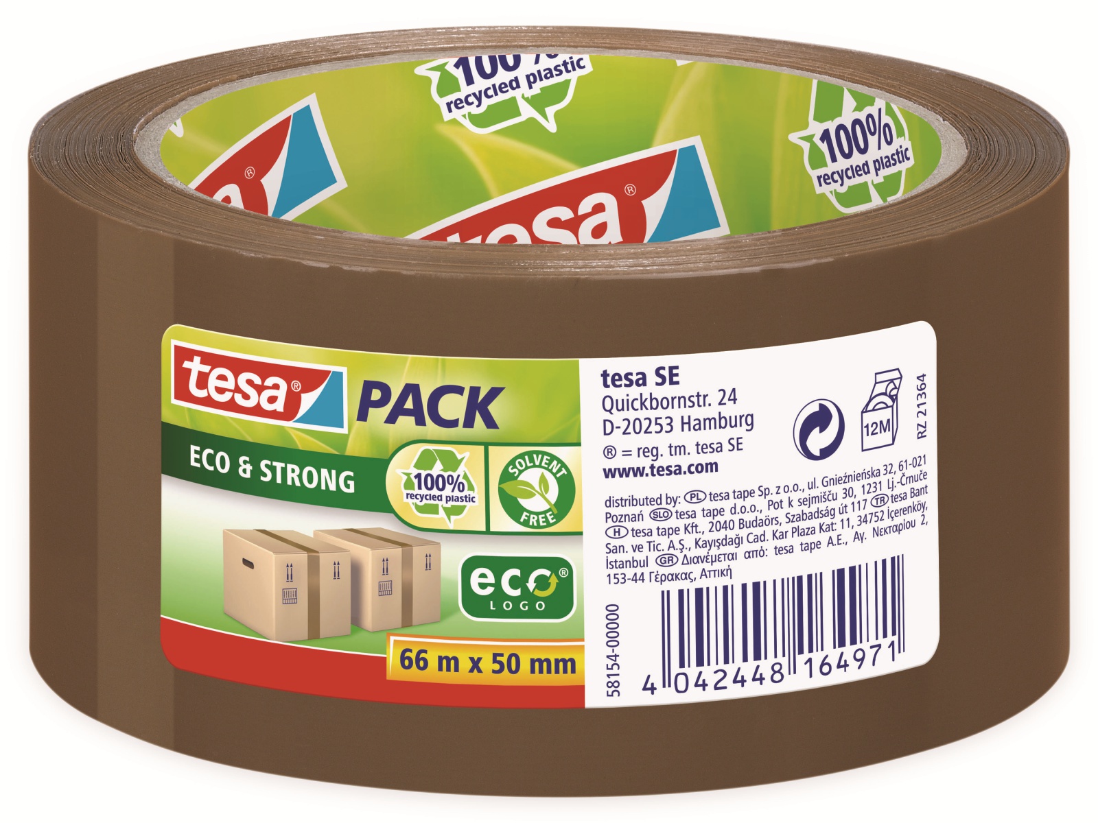 TESA pack® Eco & Strong, braun, 66m:50mm, 58154-00000-00