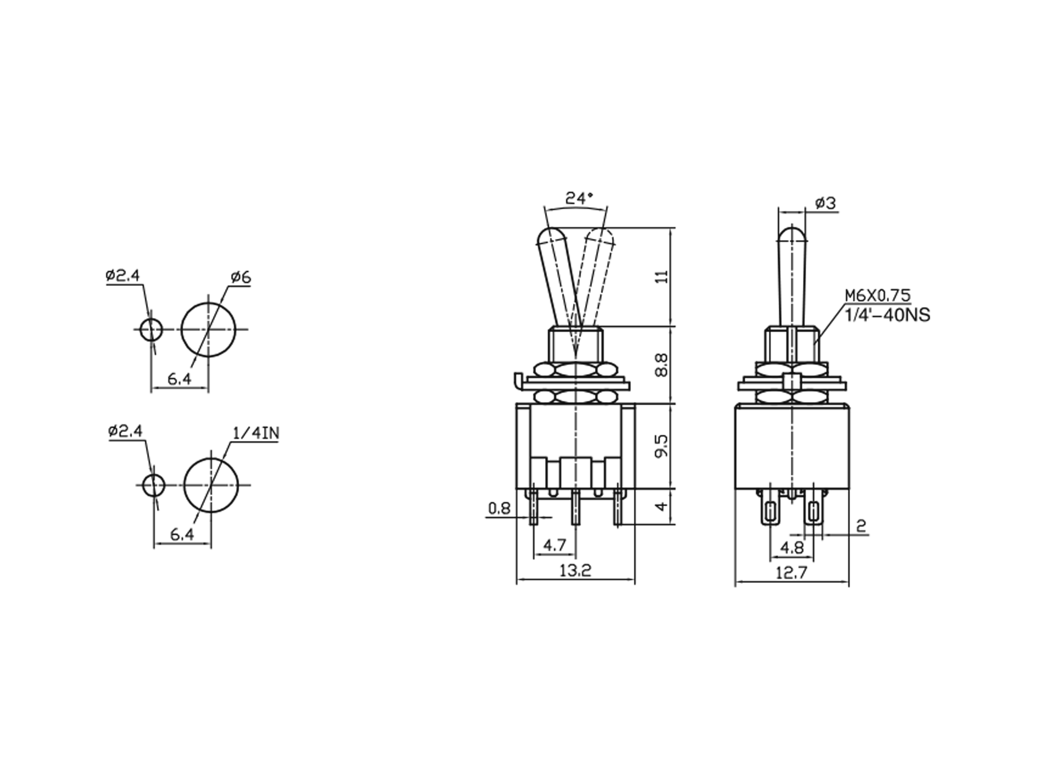 Kippschalter MTS-101-A1, 10 Stück Kippschalter MTS-101-A1, 10 Stück