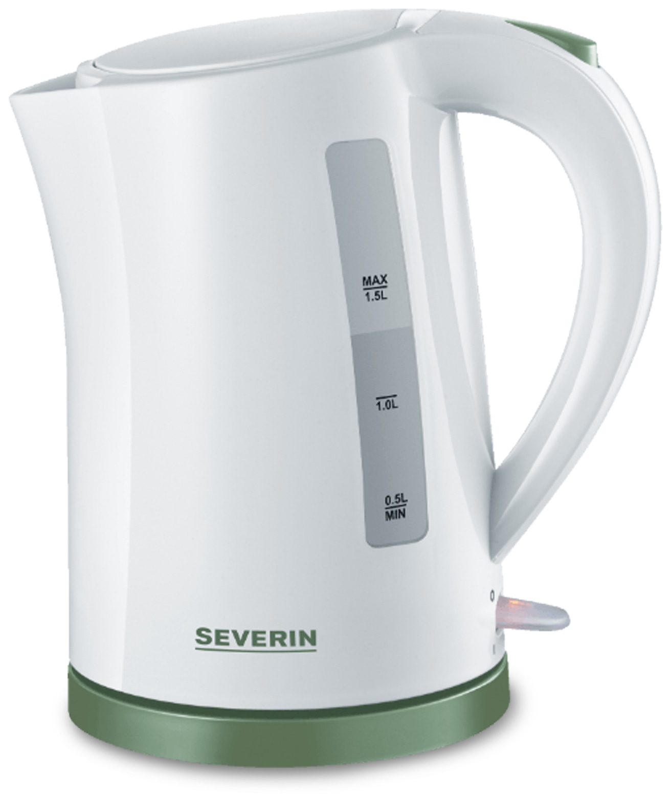 Severin Wasserkocher 9931, weiß/grün, 1,5 L, 2200 W