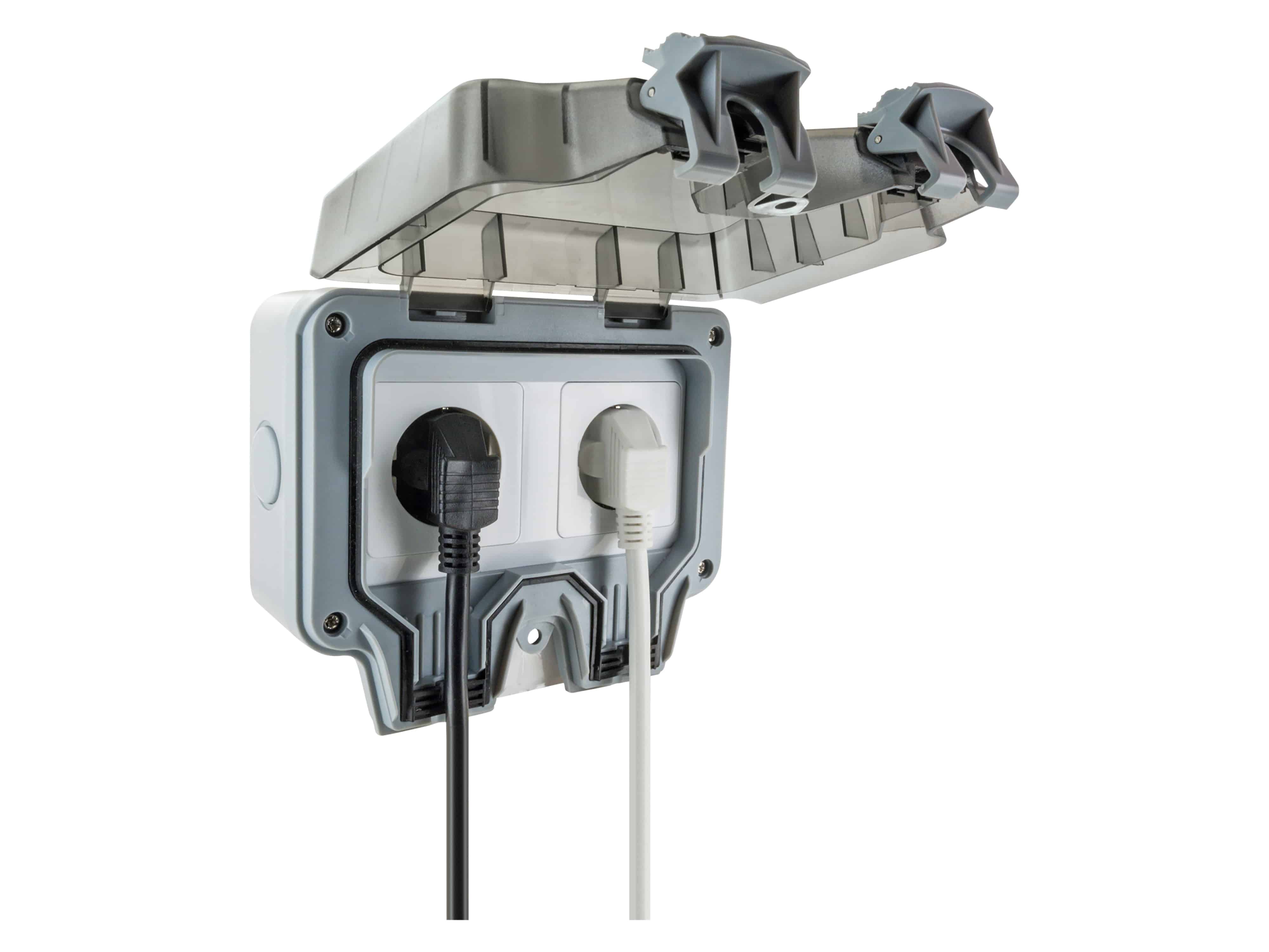 SCHWAIGER Außensteckdose SOAD0200, 2-fach, AP, IP66 SCHWAIGER Außensteckdose SOAD0200, 2-fach, AP, IP66