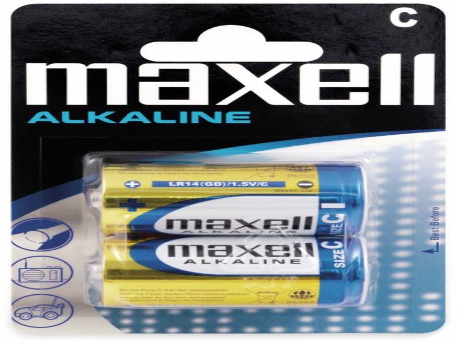 MAXELL Baby-Batterie Alkaline, C, LR14, 2 Stück