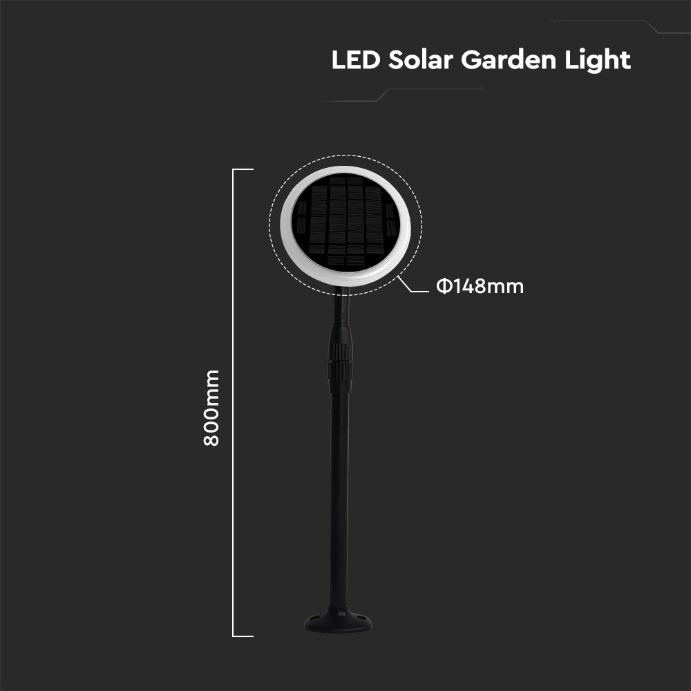 V-TAC Solar LED-Gartenleuchte VT-943, 3 W, 3000 K, schwarz, 2 Stück V-TAC Solar LED-Gartenleuchte VT-943, 3 W, 3000 K, schwarz, 2 Stück