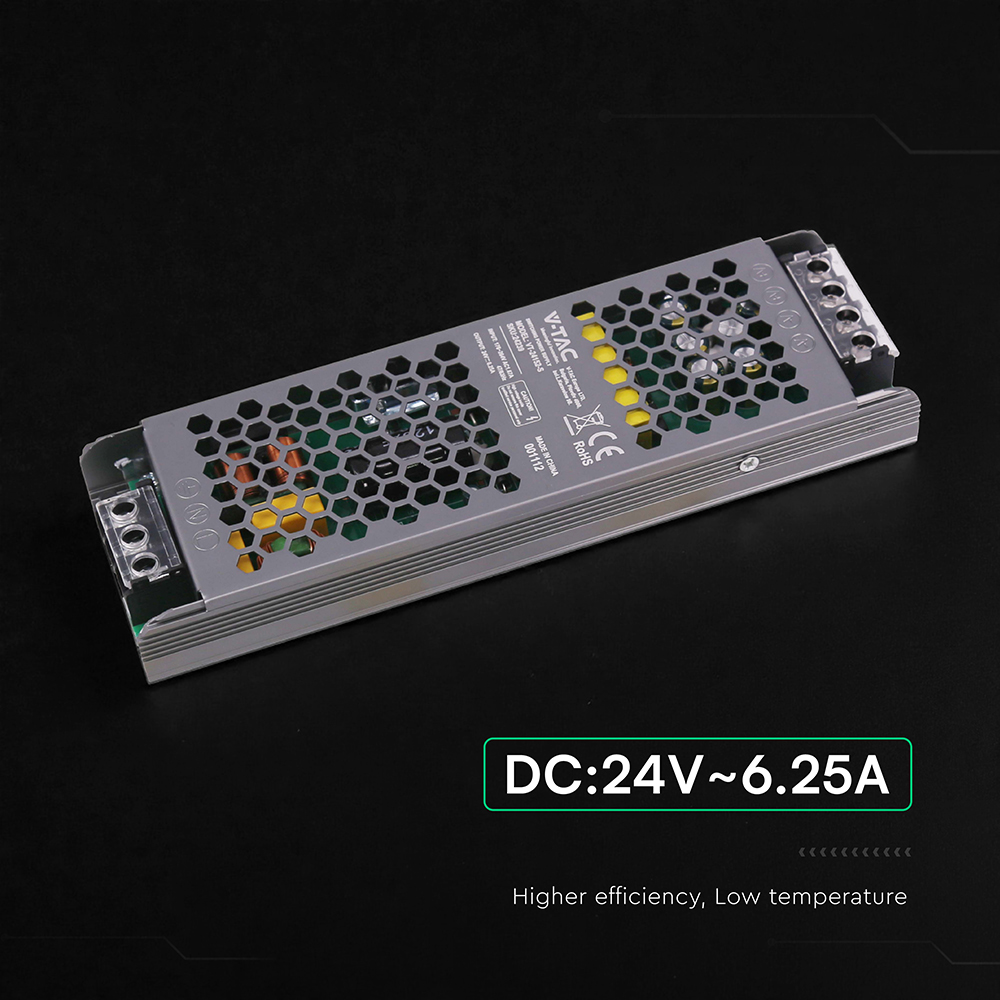 V-TAC Schaltnetzteil, VT-24239, 24V/6,25A, 150W, IP20 V-TAC Schaltnetzteil, VT-24239, 24V/6,25A, 150W, IP20