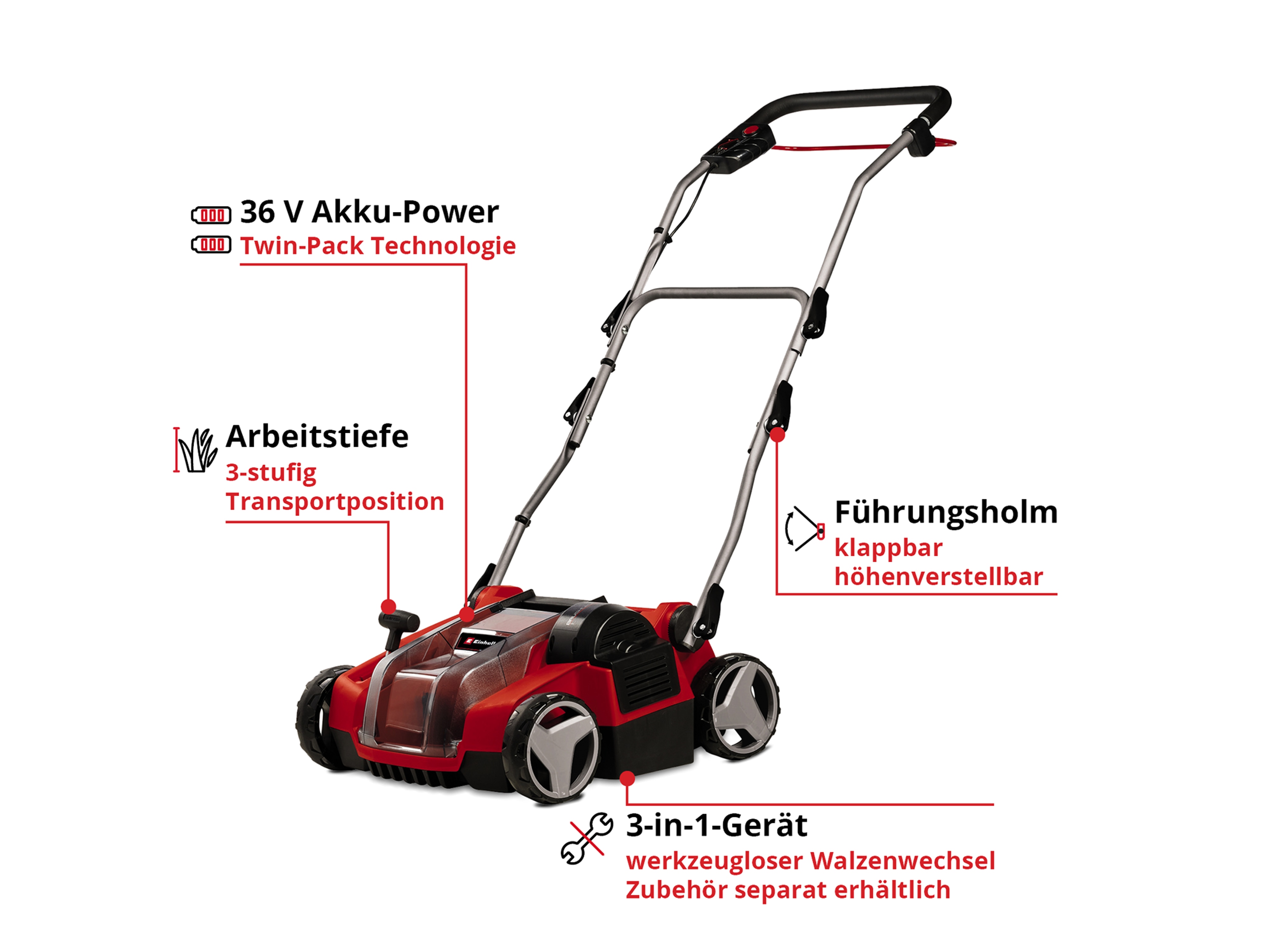 EINHELL Akku-Vertikutierer-Lüfter GE-SC 36/35 Li-Solo EINHELL Akku-Vertikutierer-Lüfter GE-SC 36/35 Li-Solo