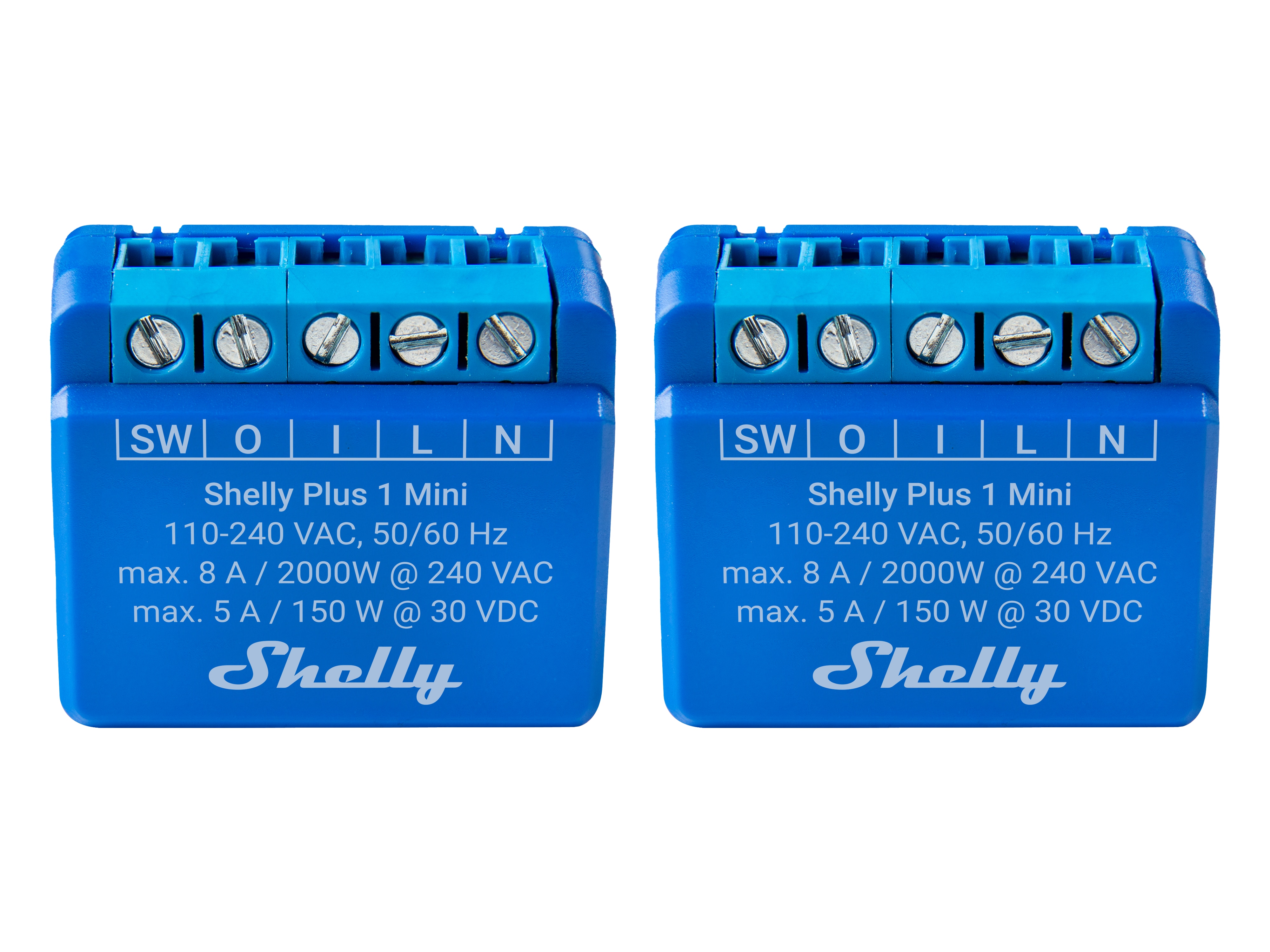 SHELLY WLAN-Schaltaktor Plus 1 Mini, max. 8 A, 1 Kanal, Bluetooth, UP, 2 Stück SHELLY WLAN-Schaltaktor Plus 1 Mini, max. 8 A, 1 Kanal, Bluetooth, UP, 2 Stück