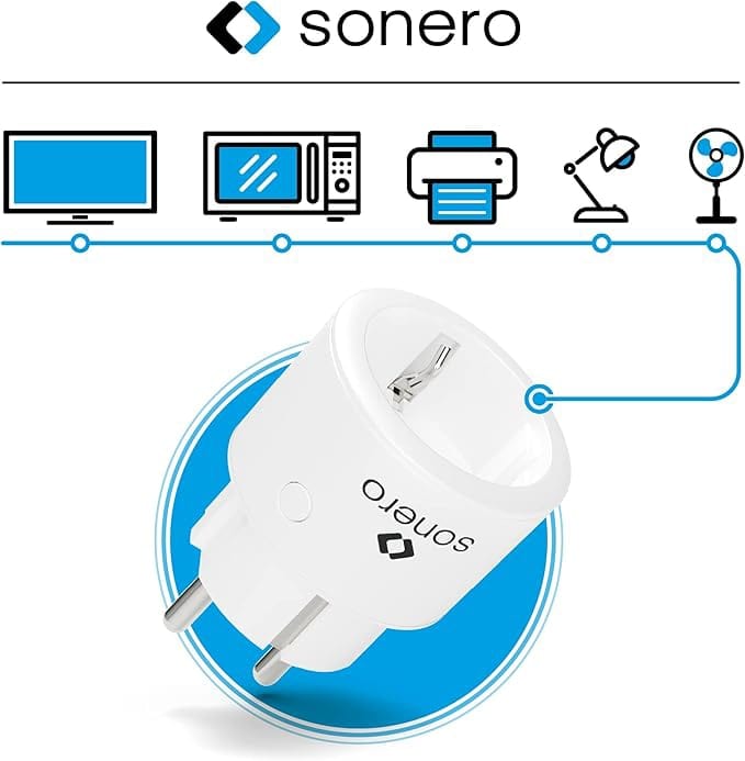 SONERO Funksteckdosen-Set S-RCS104, 1 Sender, 4 Empfänger, weiß SONERO Funksteckdosen-Set S-RCS104, 1 Sender, 4 Empfänger, weiß