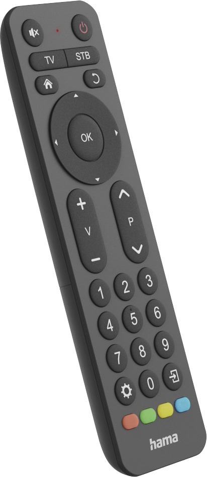 HAMA Universal-Fernbedienung TV, Infrarot, für 2 Geräte, große Tasten, lernfähig, schwarz HAMA Universal-Fernbedienung TV, Infrarot, für 2 Geräte, große Tasten, lernfähig, schwarz