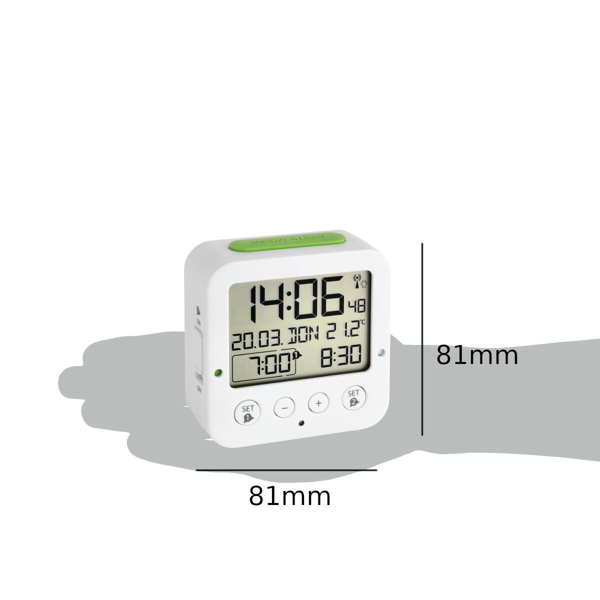 TFA Digitaler Funkwecker 60.2528.02, mit Temperatur BINGO