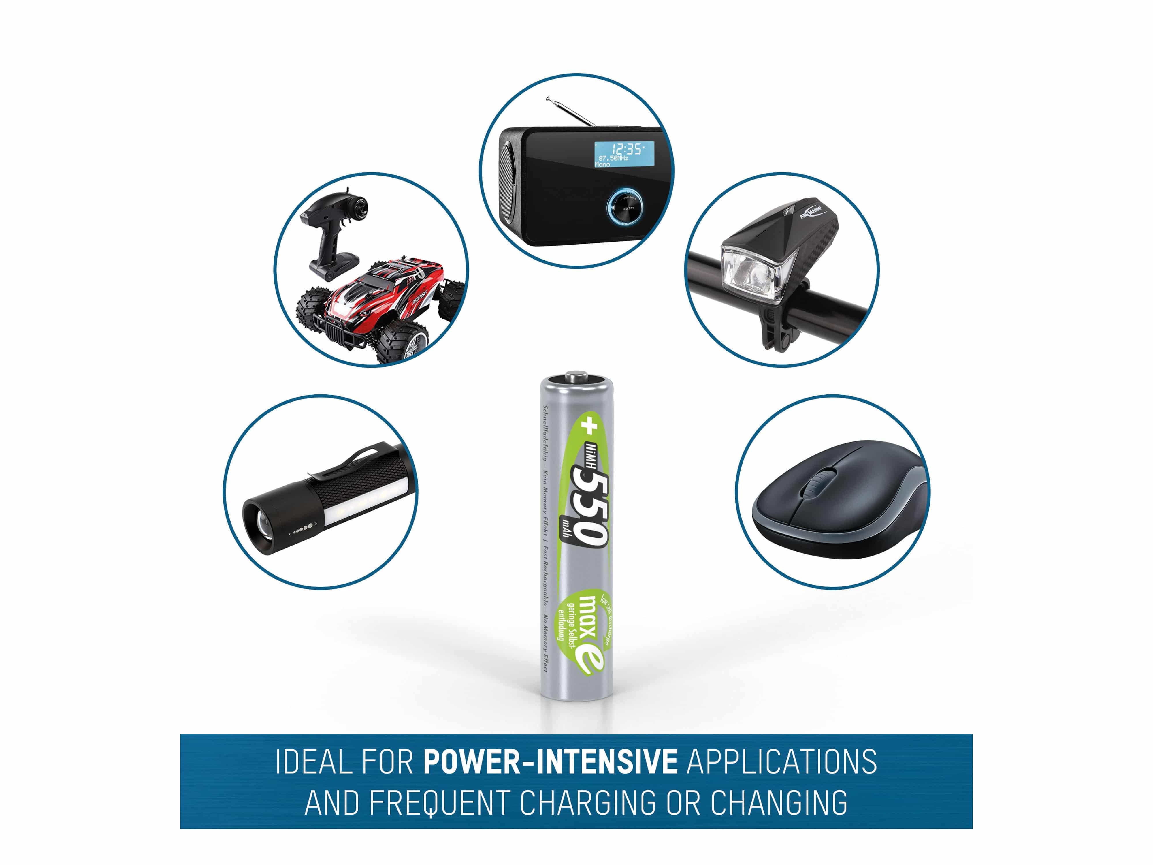 ANSMANN NiMH Akku Micro AAA 550 mAh maxE 4 Stück