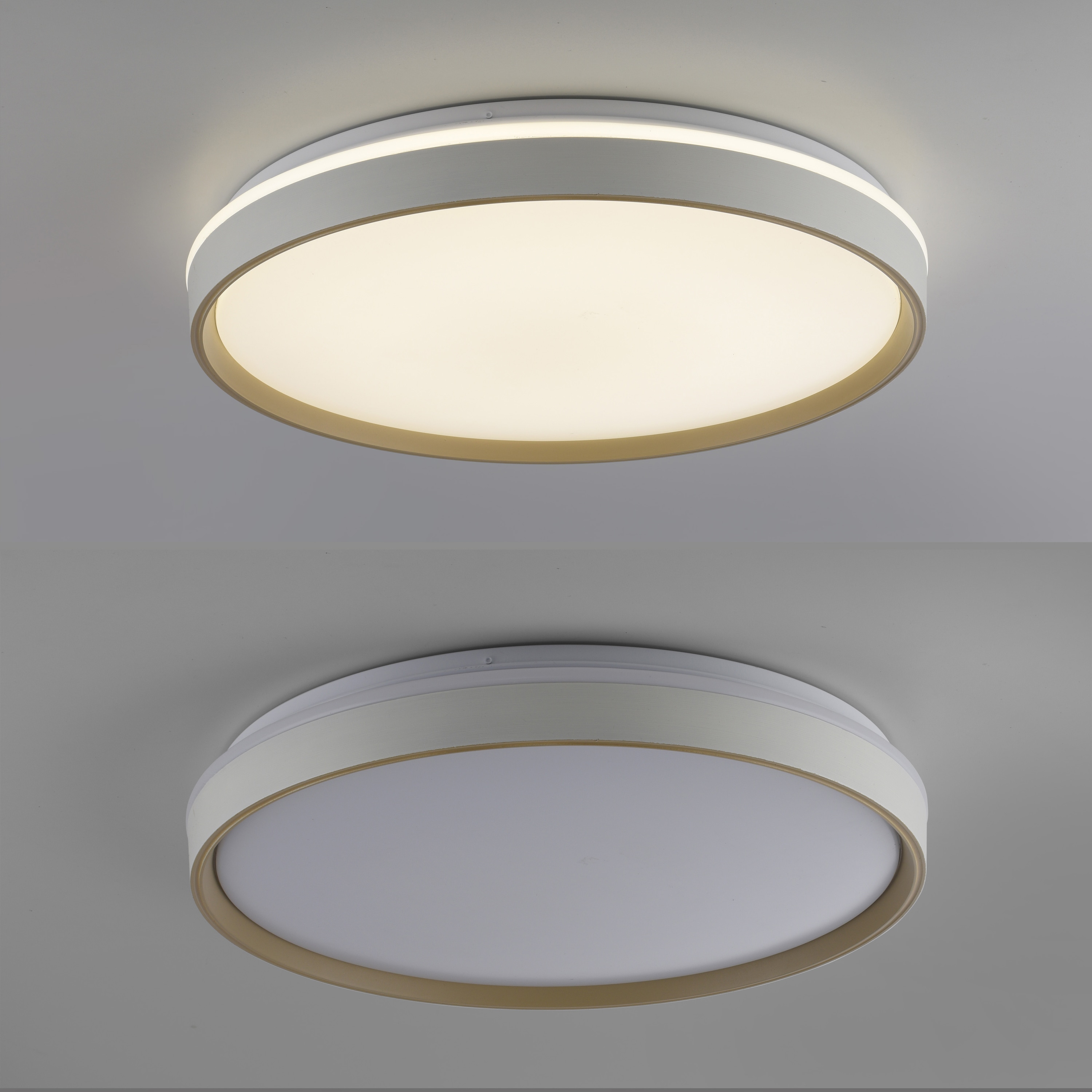 JUST LIGHTLED-Deckenleuchte 14278-39, 34W, CCT, 4600lm, IP20, weiß/sand
