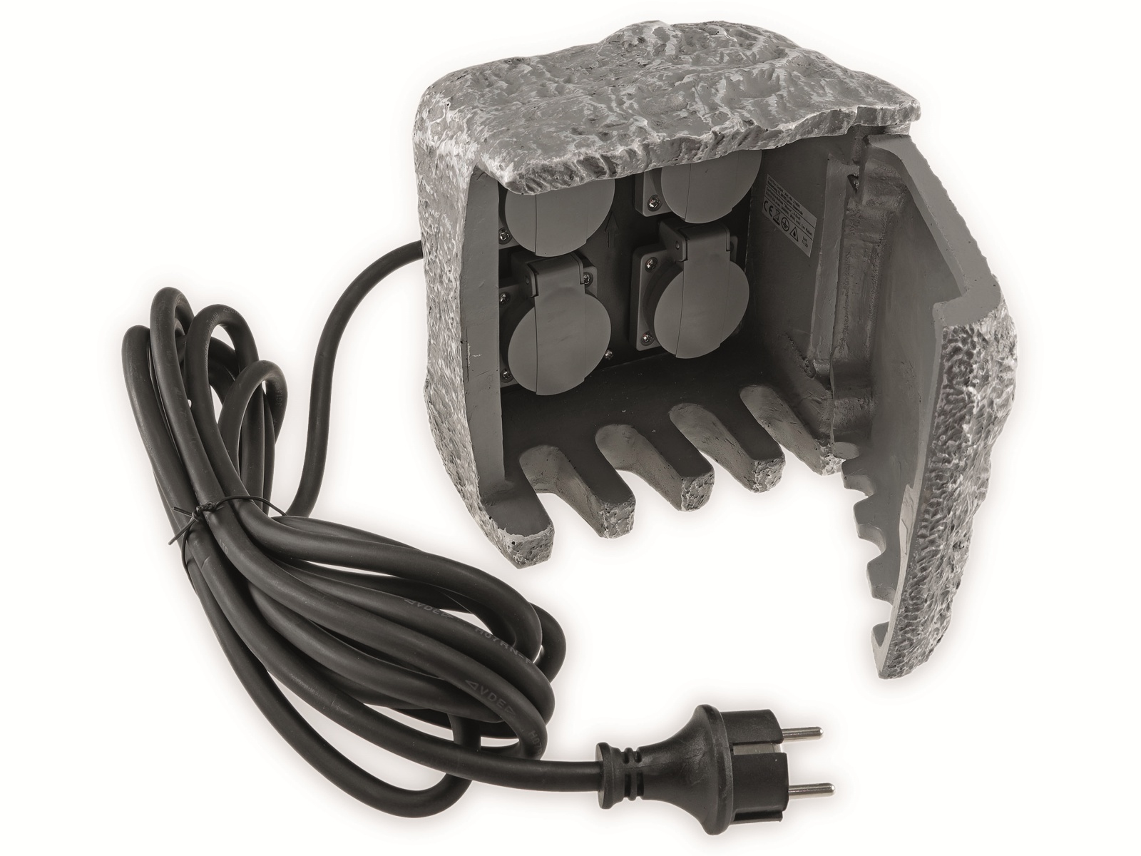 CHILITEC Garten-Steckdose Stone, 4-fach, IP44, 16 A, 250 V~