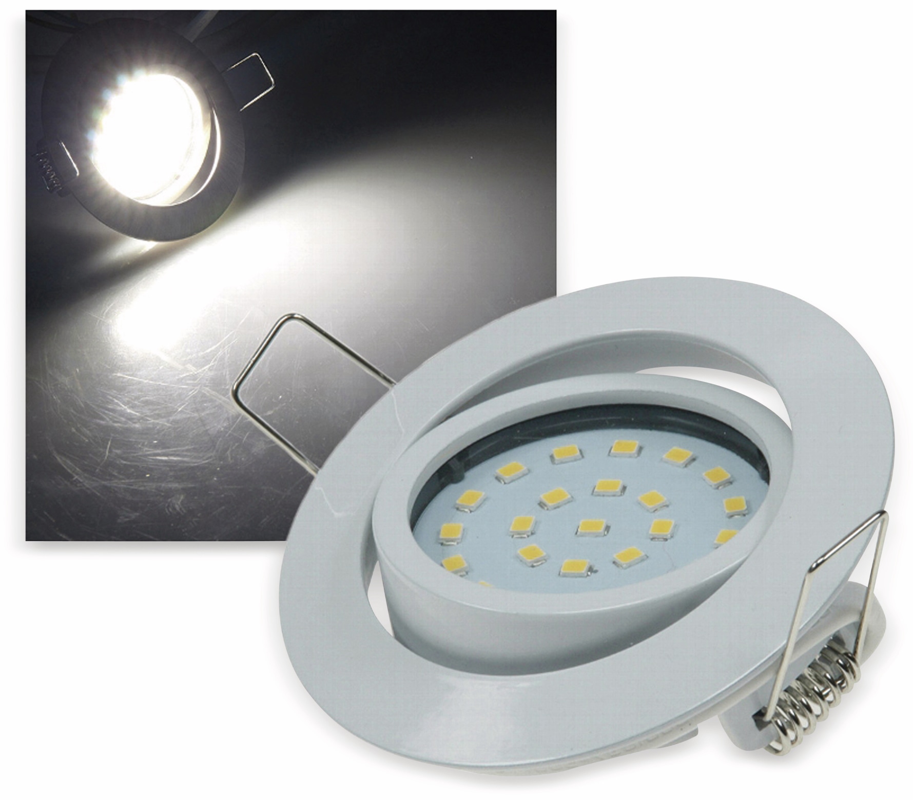 CHILITEC LED-Einbauleuchte "Flat-26" EEK F, 4 W, 350 lm, 4000 K, weiß