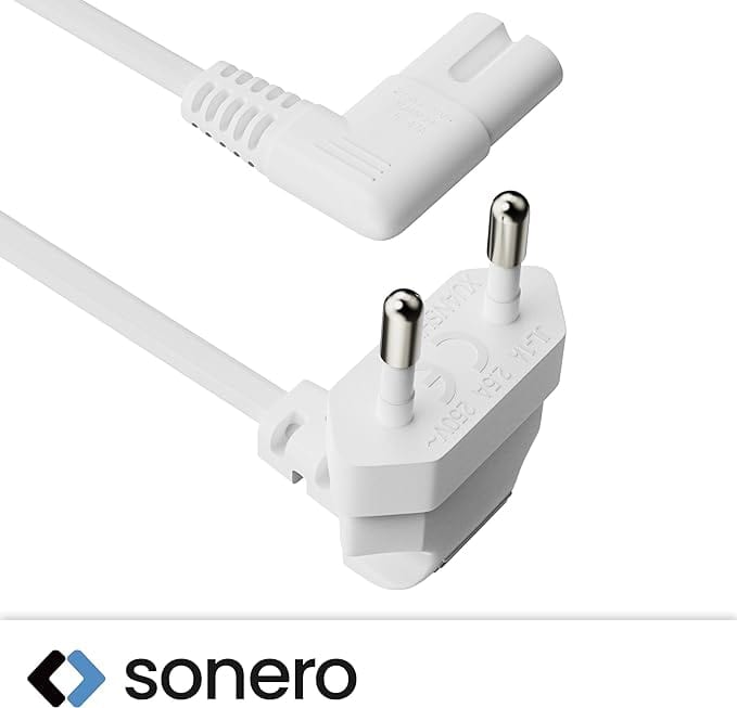 SONERO Netzkabel X-ESW-C7W-050W, Eurostecker, 90°, weiß, 5m SONERO Netzkabel X-ESW-C7W-050W, Eurostecker, 90°, weiß, 5m