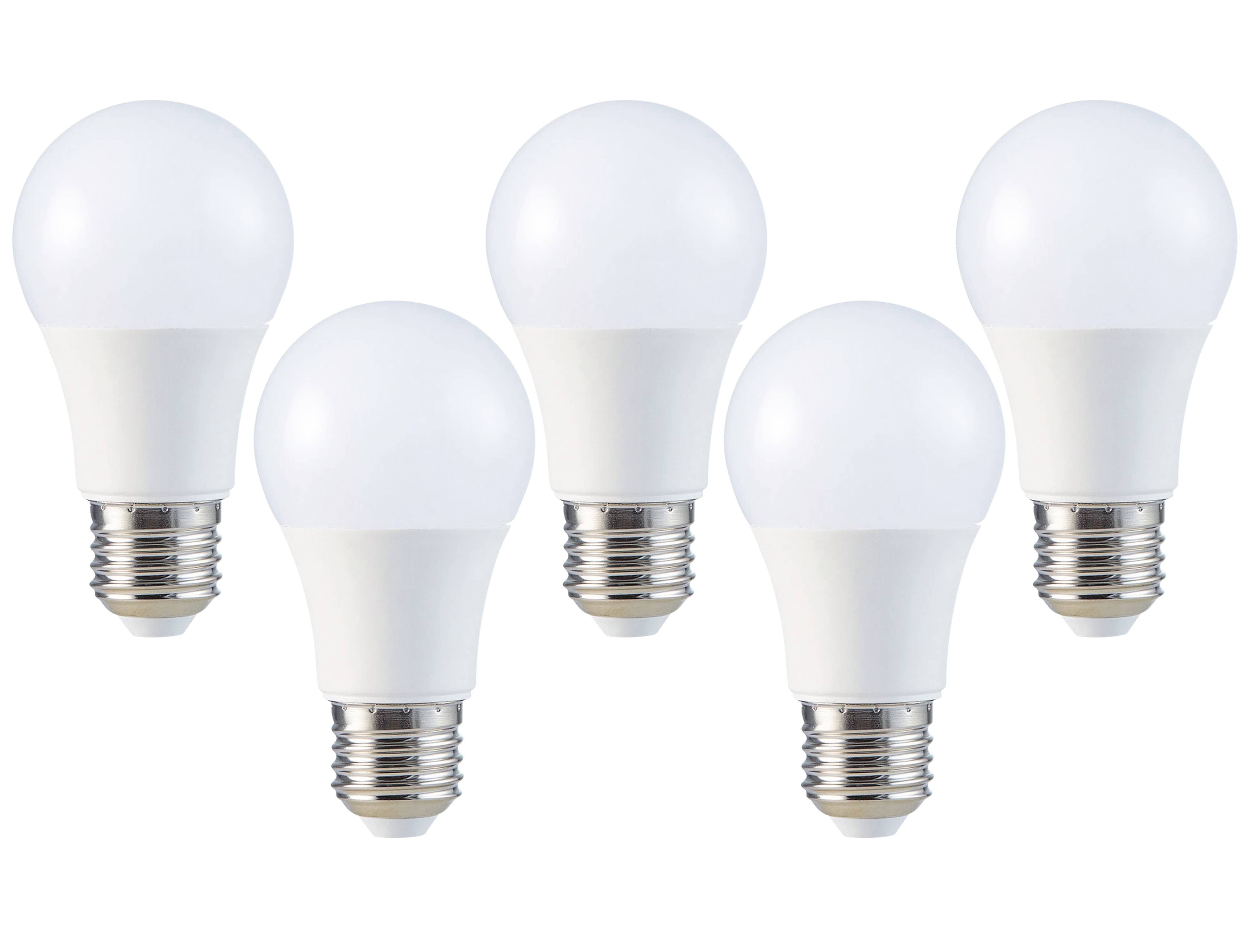 V-TAC LED-Lampe VT-2099, E27, EEK: F, 8,5 W, 806 lm, 3000 K, 5 Stück