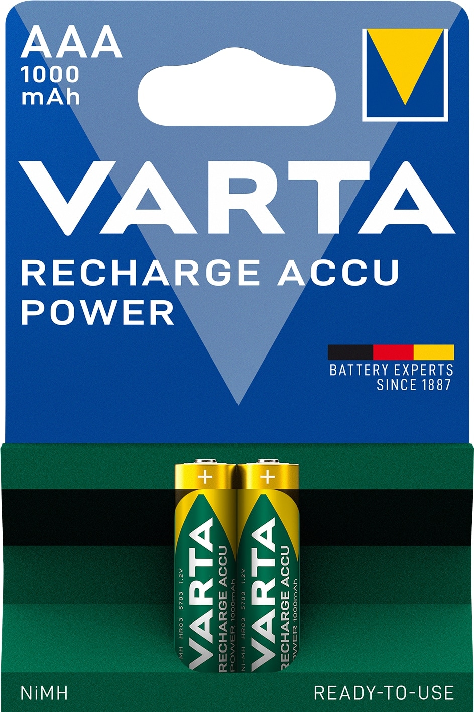 VARTA NiMH-Micro-Akku 5703, 1000 mAh, 2 Stück