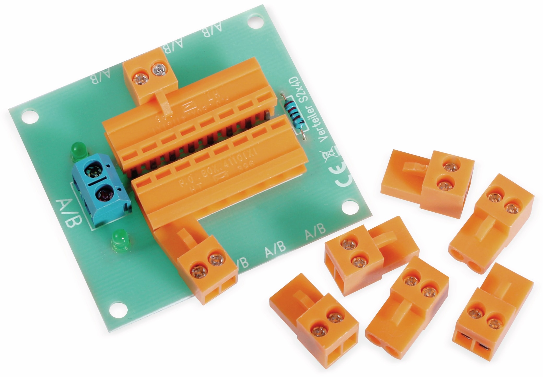 Stromverteiler 2x 8-polig, S2x4D, mit 8 Steckern und Kontrollleuchten