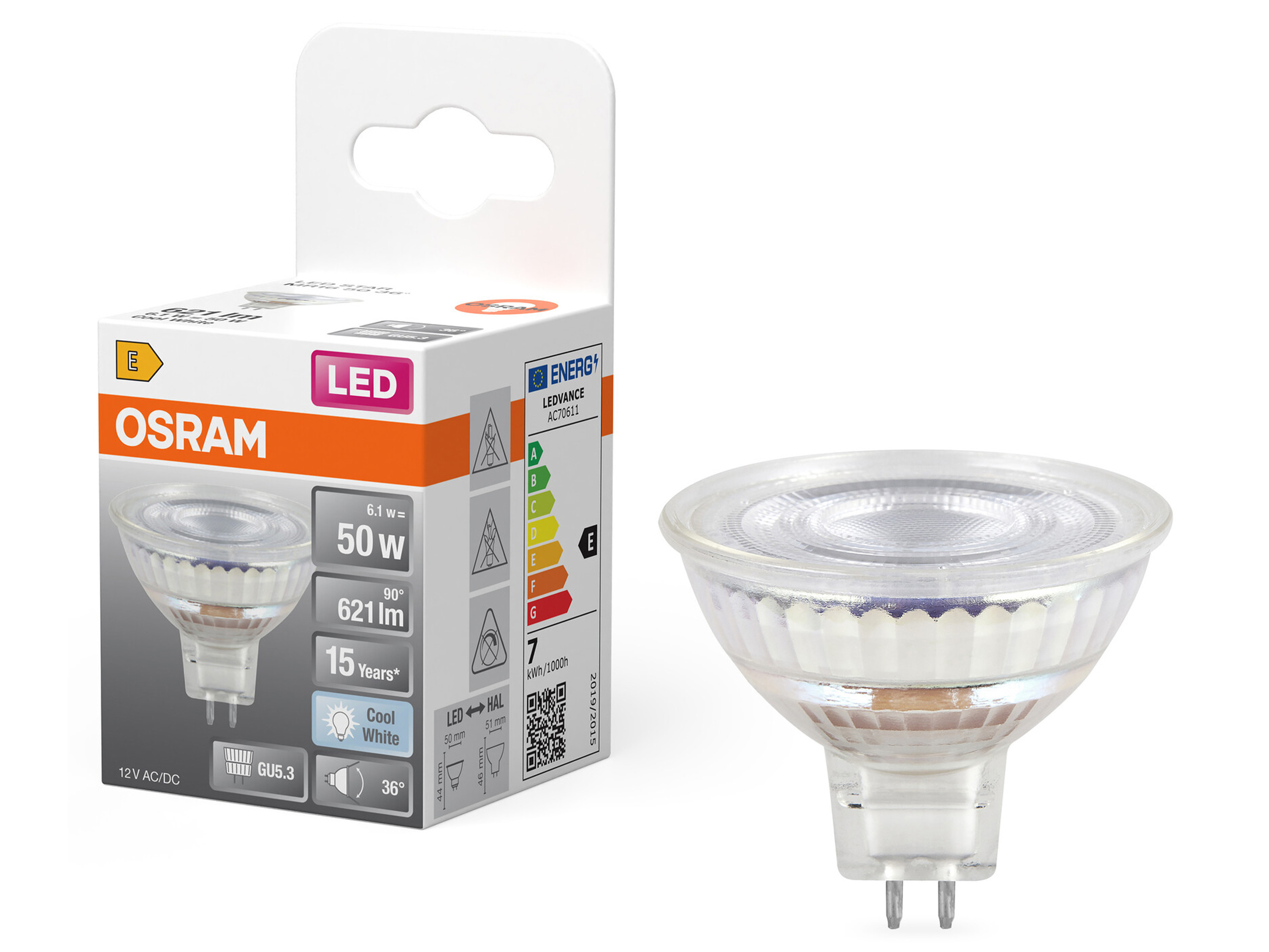 OSRAM LED-Lampe STAR, GU5.3, 2,4 W, 4000 K, EEK: E, 230 lm, IP20, neutralweiß