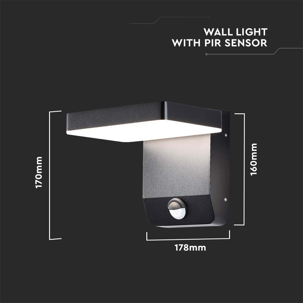 V-TAC LED-Fluter VT-11020S, EEK: E, 17 W, 2580 lm, 4000 K, Bewegungssensor, schwarz V-TAC LED-Fluter VT-11020S, EEK: E, 17 W, 2580 lm, 4000 K, Sensor, schwarz