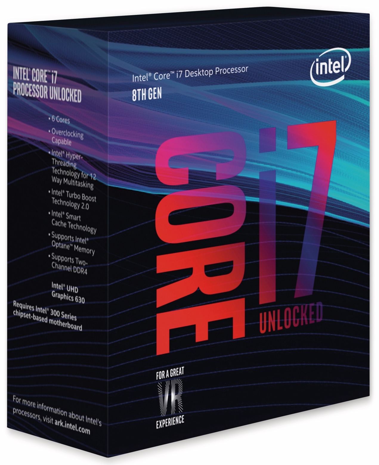 Intel CPU Core i7-8700K, 6x 3,7 GHz, LGA1151, übertaktungsgeeignet