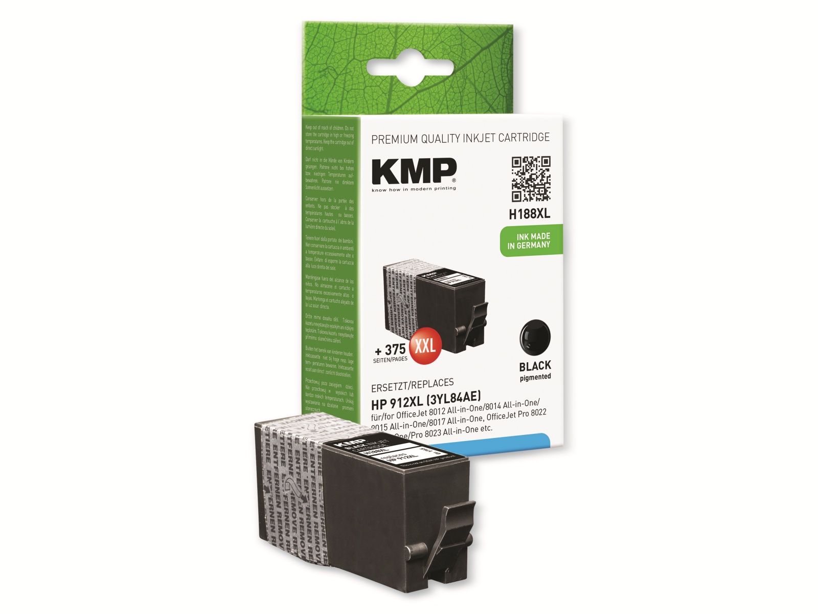 KMP Tintenpatrone H188X, schwarz, für HP OfficeJet