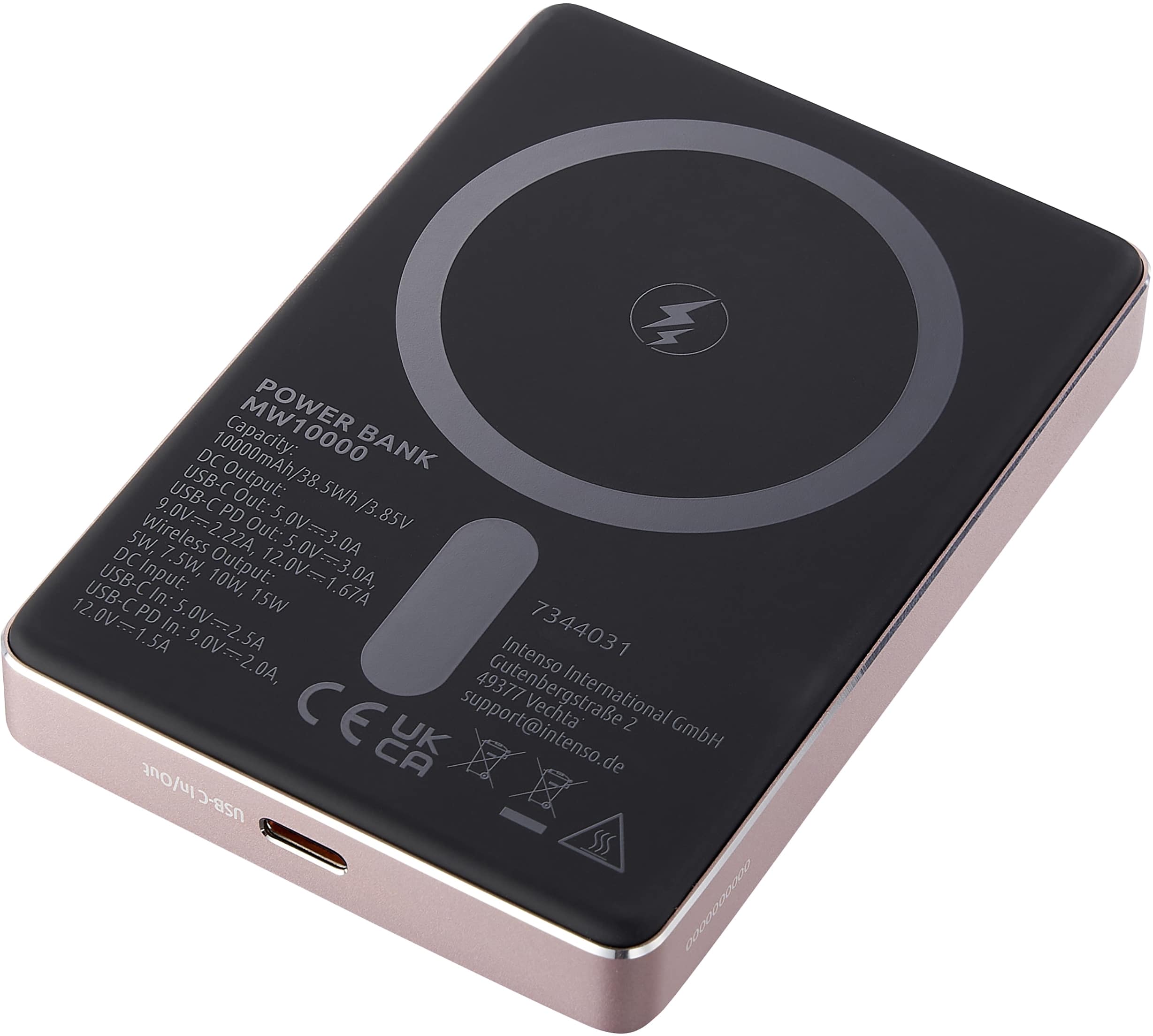 INTENSO Powerbank Magnetic Wireless, MW 10000, rose