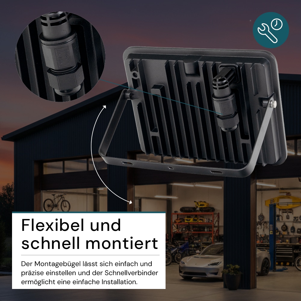 LUXULA LED-Fluter mit Schnellverbinder, EEK: F, 30W, 3000lm, 4000K, schwarz LUXULA LED-Fluter mit Schnellverbinder, EEK: F, 30W, 3000lm, 4000K, schwarz
