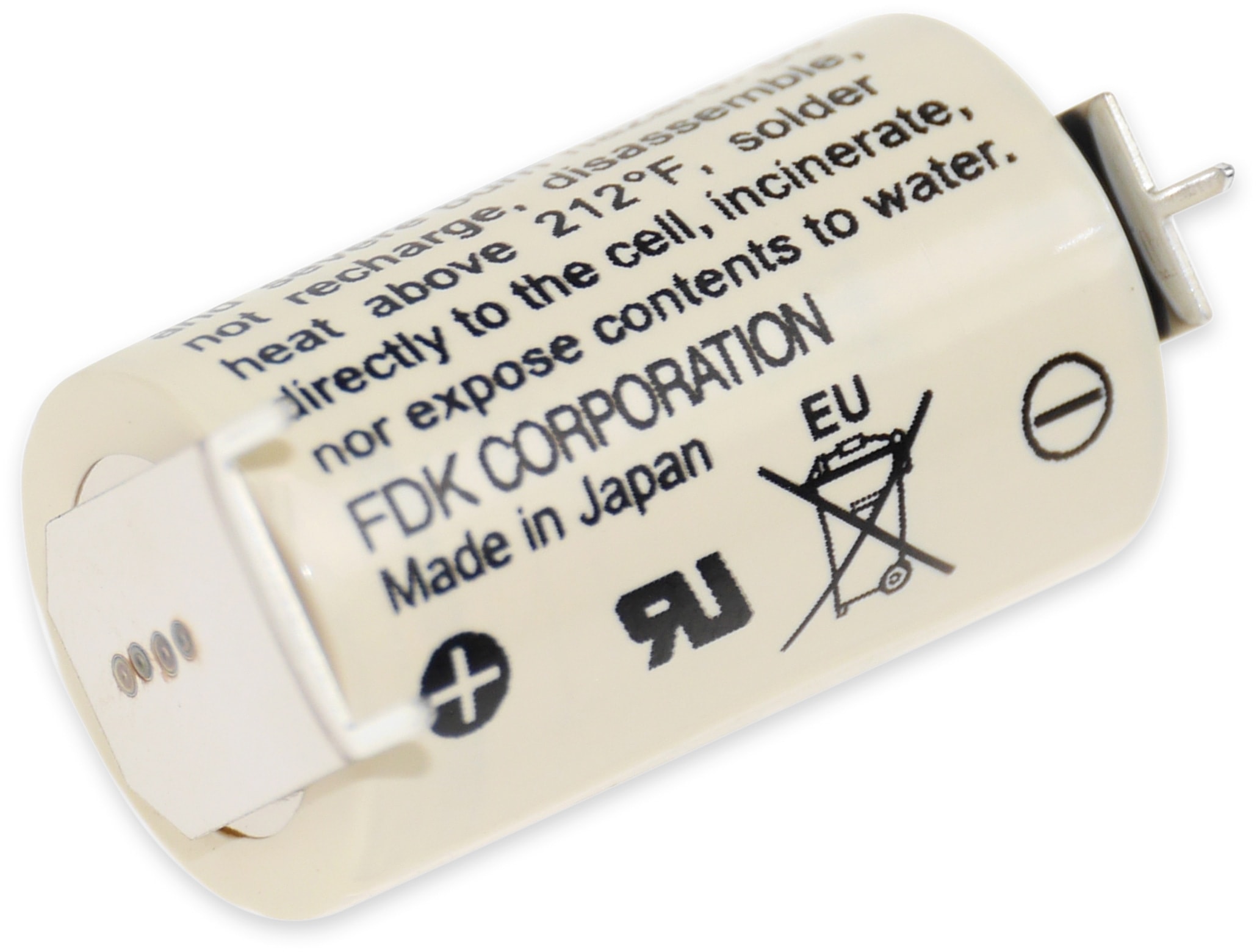 FDK CORPORATION FDK Lithium-Batterie CR 14250SE-FT1, 1/2AA, 2/1 Print ++/-, 3 V-, 850 mAh