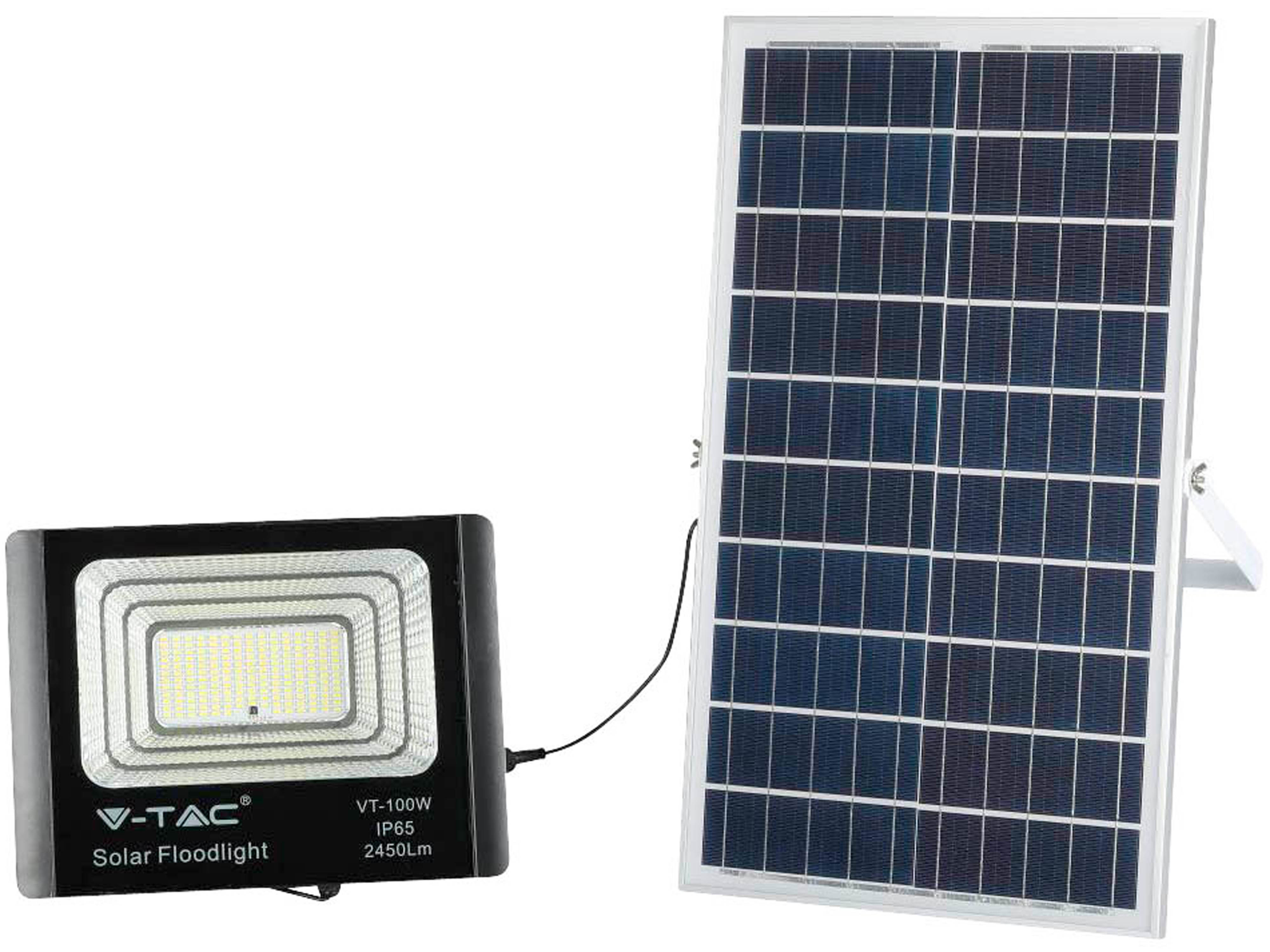 V-TAC Solar LED-Fluter VT-100W, 35 W, 4000 K, mit Panel + Fernbedienung V-TAC Solar LED-Fluter VT-100W, 35 W, 4000 K, mit Panel + Fernbedienung