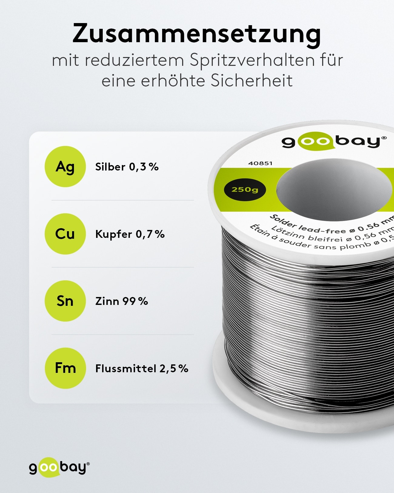 GOOBAY Lötzinn Essential, 250 g, Ø 0,56 mm GOOBAY Lötzinn Essential, 250 g, Ø 0,56 mm