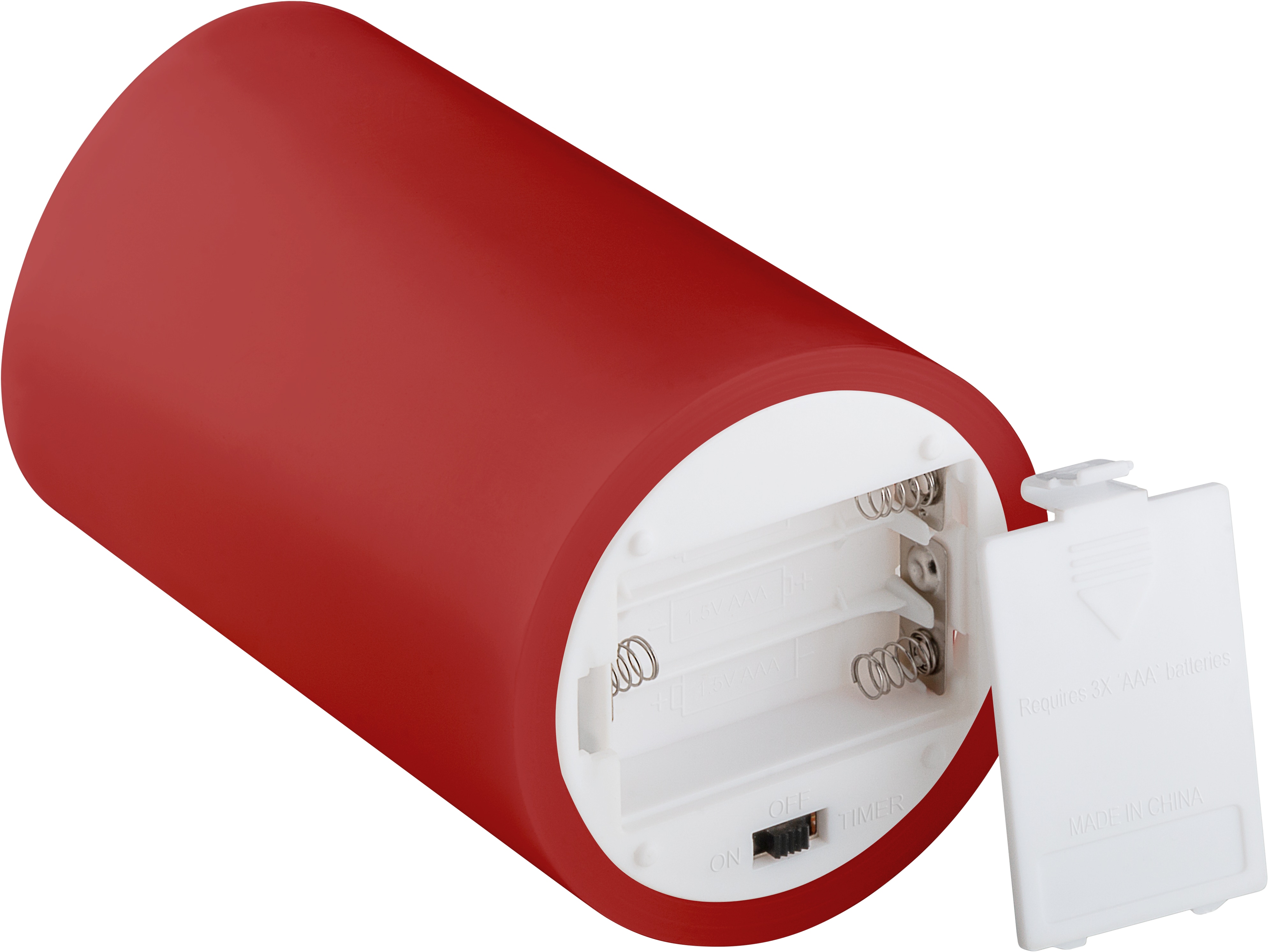 GOOBAY LED-Echtwachskerzen, Timerfunktion, 4 Stück, warmweiß, rot