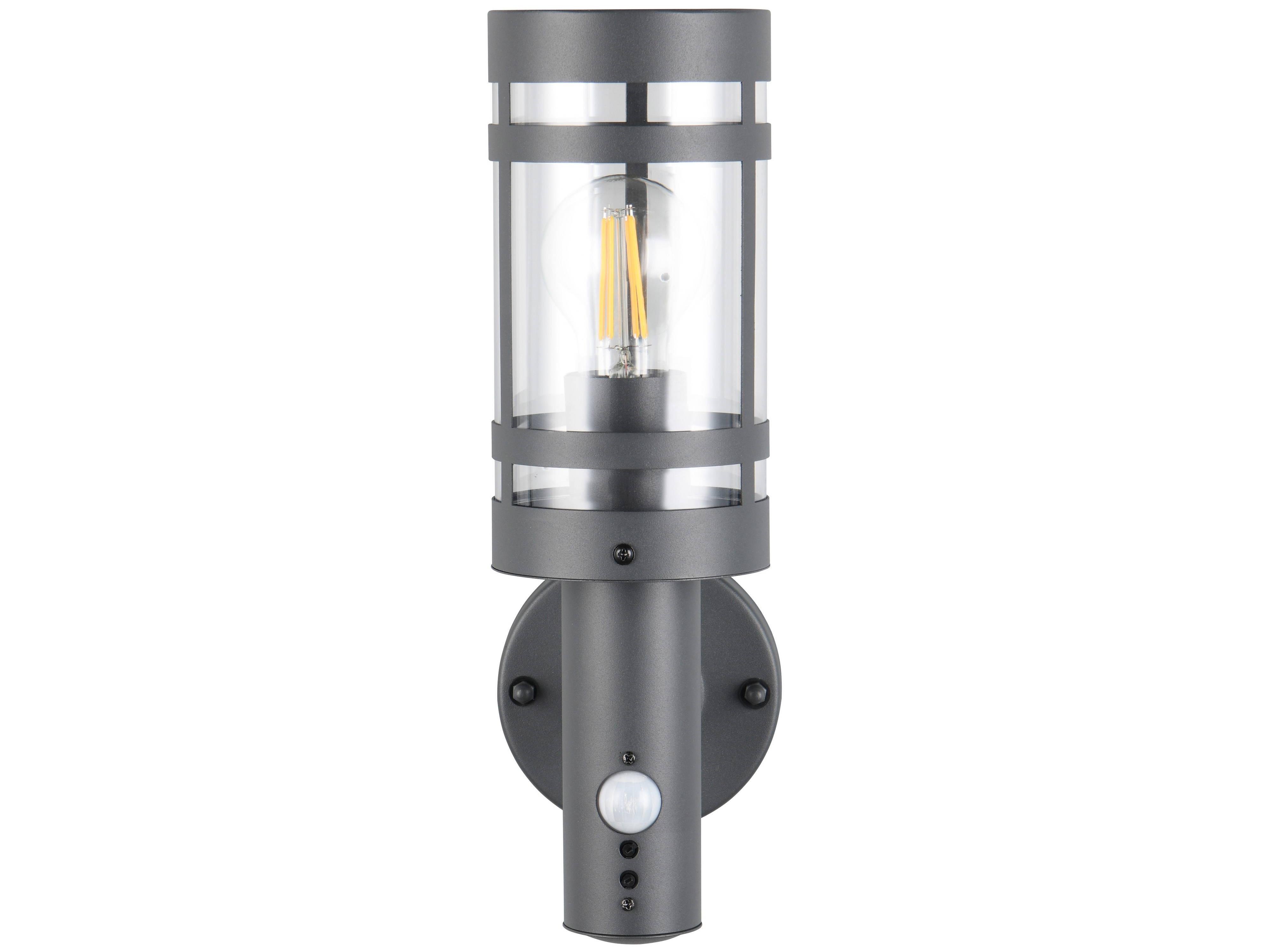 REALITY Wandleuchte PALOMA R21719142 mit Bewegungssensor, E27, IP44, ohne Leuchtmittel, Bewegungsmelder, grau REALITY Wandleuchte PALOMA R21719142, E27, 28W, IP44, ohne Leuchtmittel, Bewegungsmelder, grau