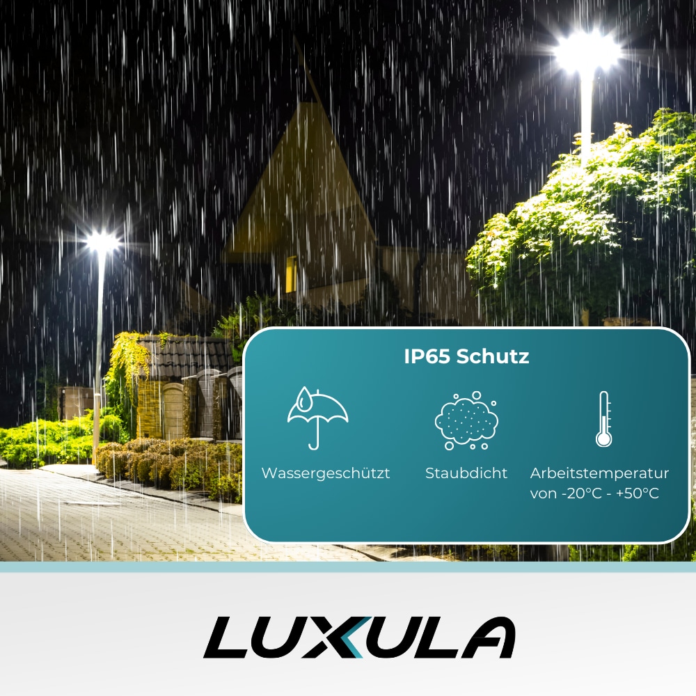 LUXULA LED-Straßenleuchte, EEK: F, 50W, 5000lm, 4500K, IP65, grau
