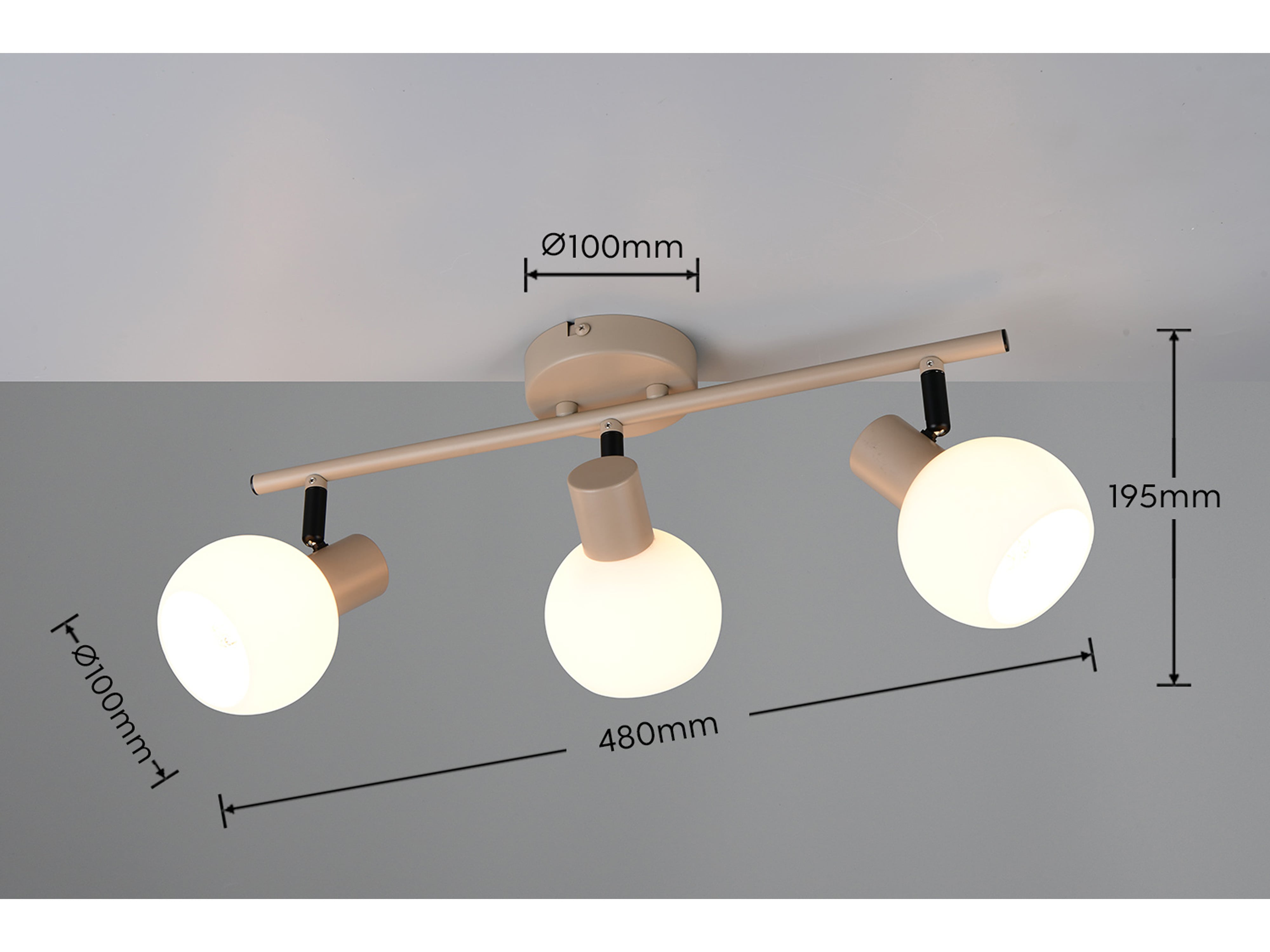 REALITY Deckenleuchte 3 flg. Boba R86373043, E14, ohne LM, IP20, beige REALITY Deckenleuchte 3 flg. Boba R86373043, E14, ohne LM, IP20, beige